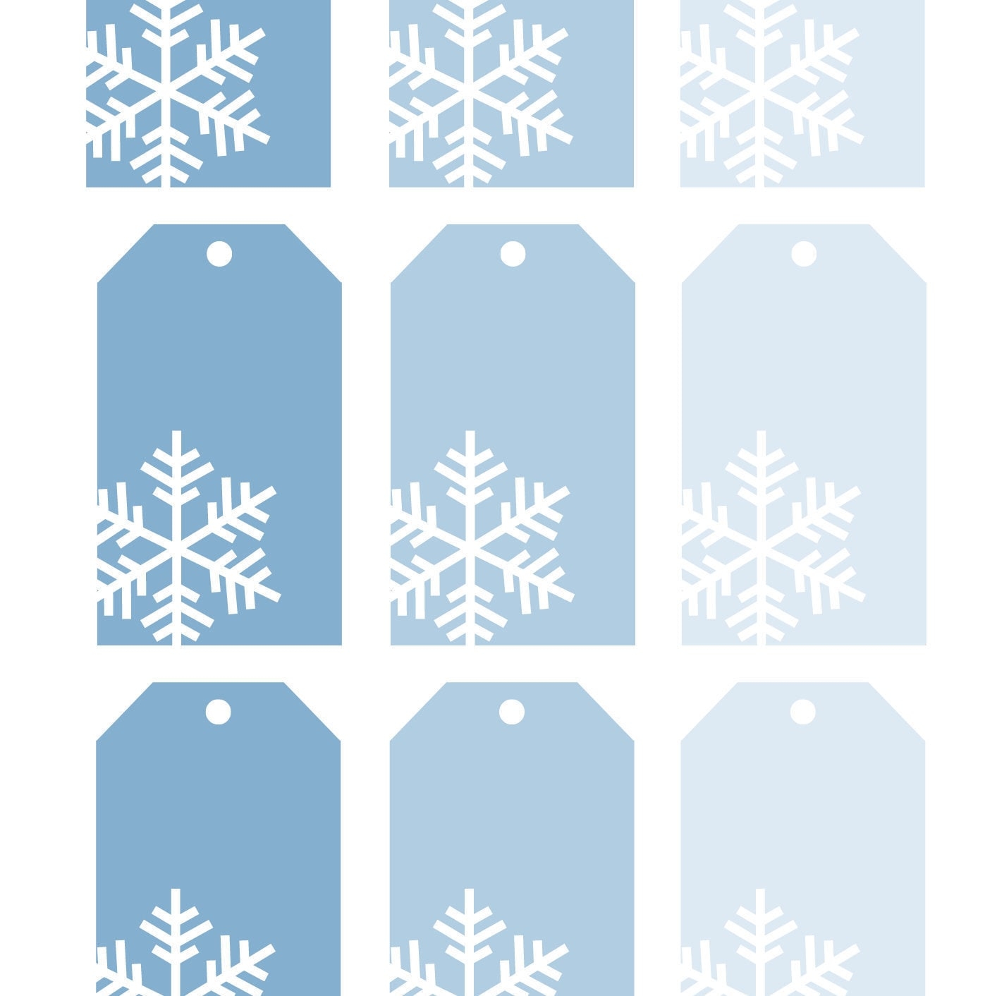 Printable Blue Snowflake Gift Tags Instant Download Holiday Gift Tag Pdf Printable Gift Tag Etsy