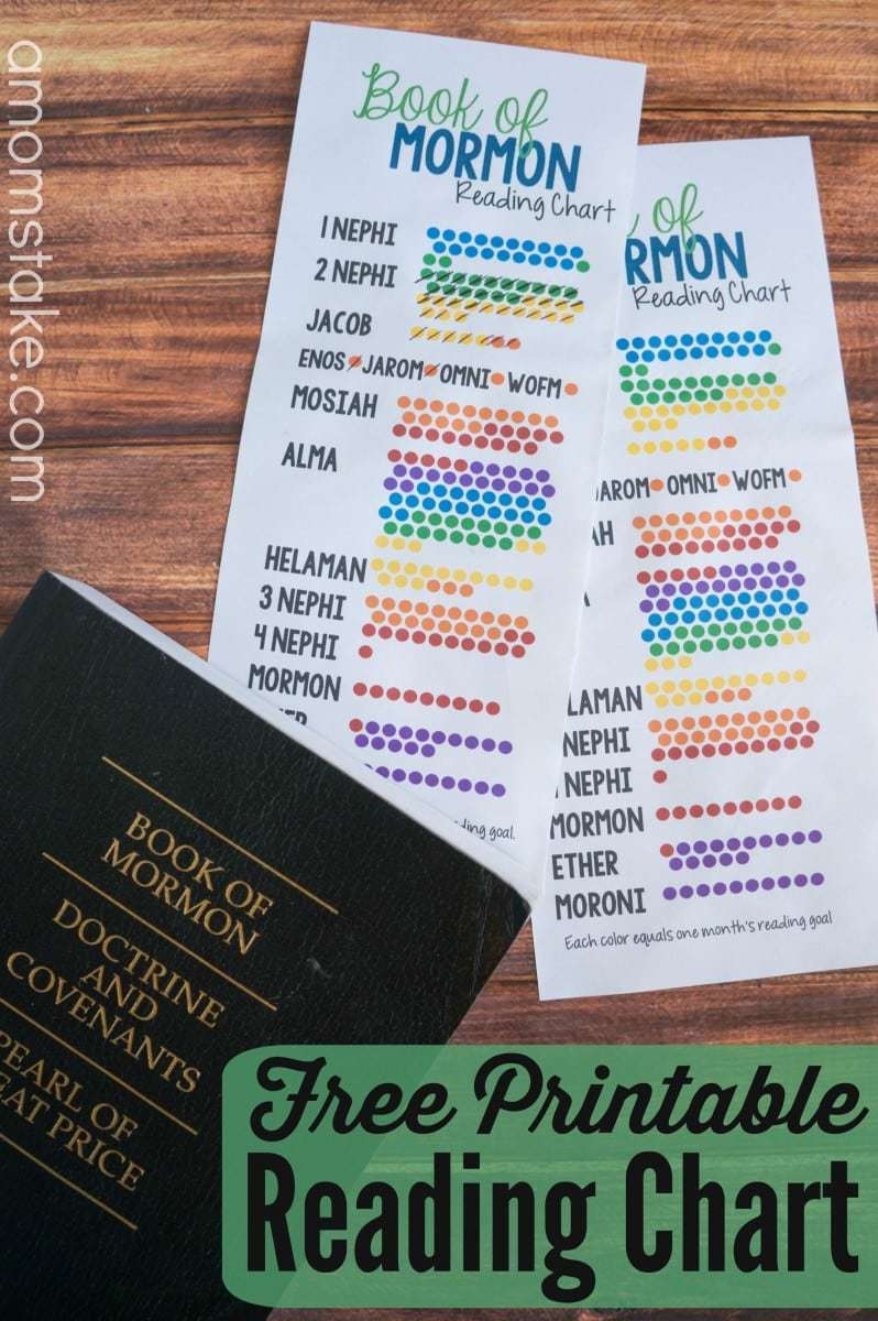 Book Of Mormon Reading Chart Free Printable