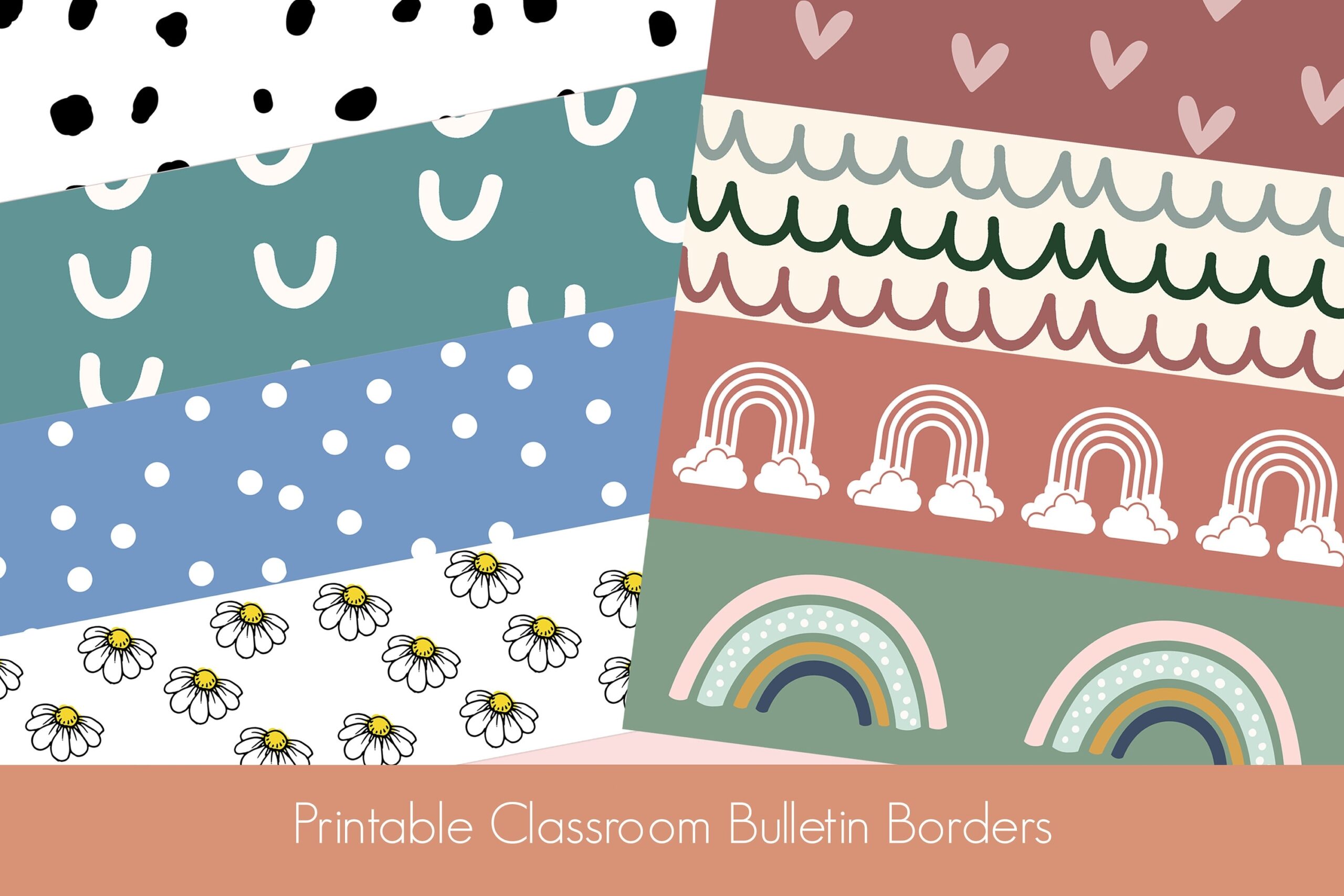 Printable Bulletin Board Borders For Classrooms Soft Boho Bulletin Board Borders Pack Neutral Classroom Decor PDF Digital Download Etsy