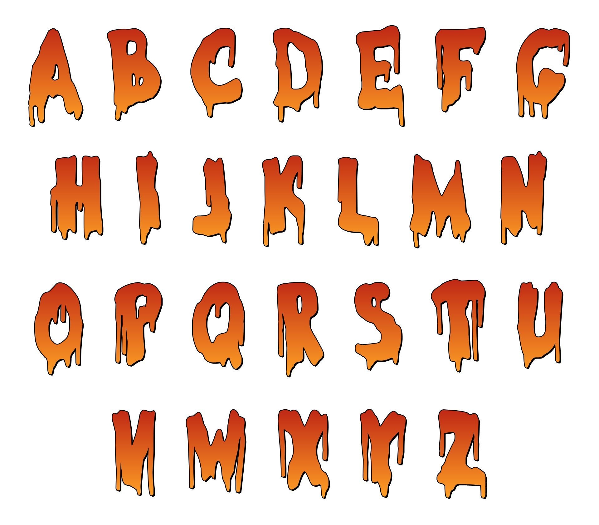 Printable Creepy Alphabet Letters Lettering Alphabet Halloween Fonts Letters Scary