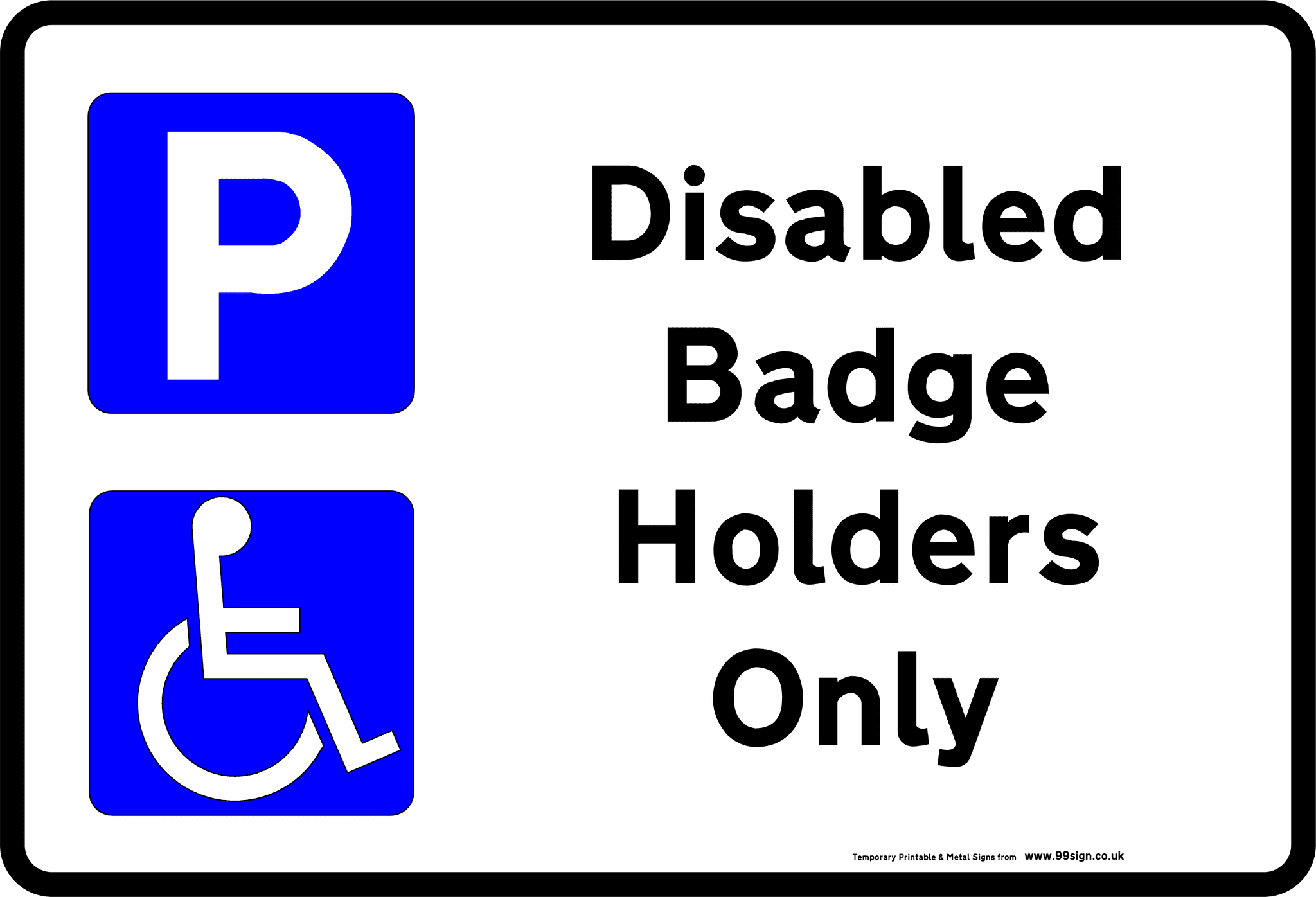 Printable Disabled Parking Sign Low Cost Vinyl Or Free Template Clipart For Self Print
