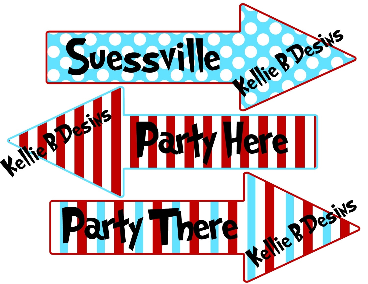 Printable Dr Suess The Cat In The Hat Arrow Birthday Signs Etsy