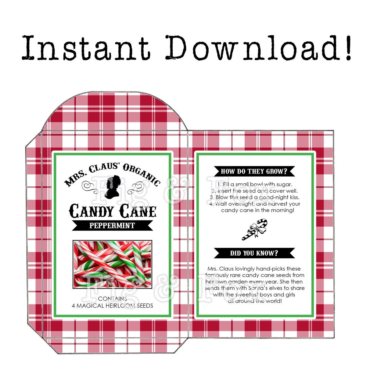 Candy Cane Seeds Free Printable