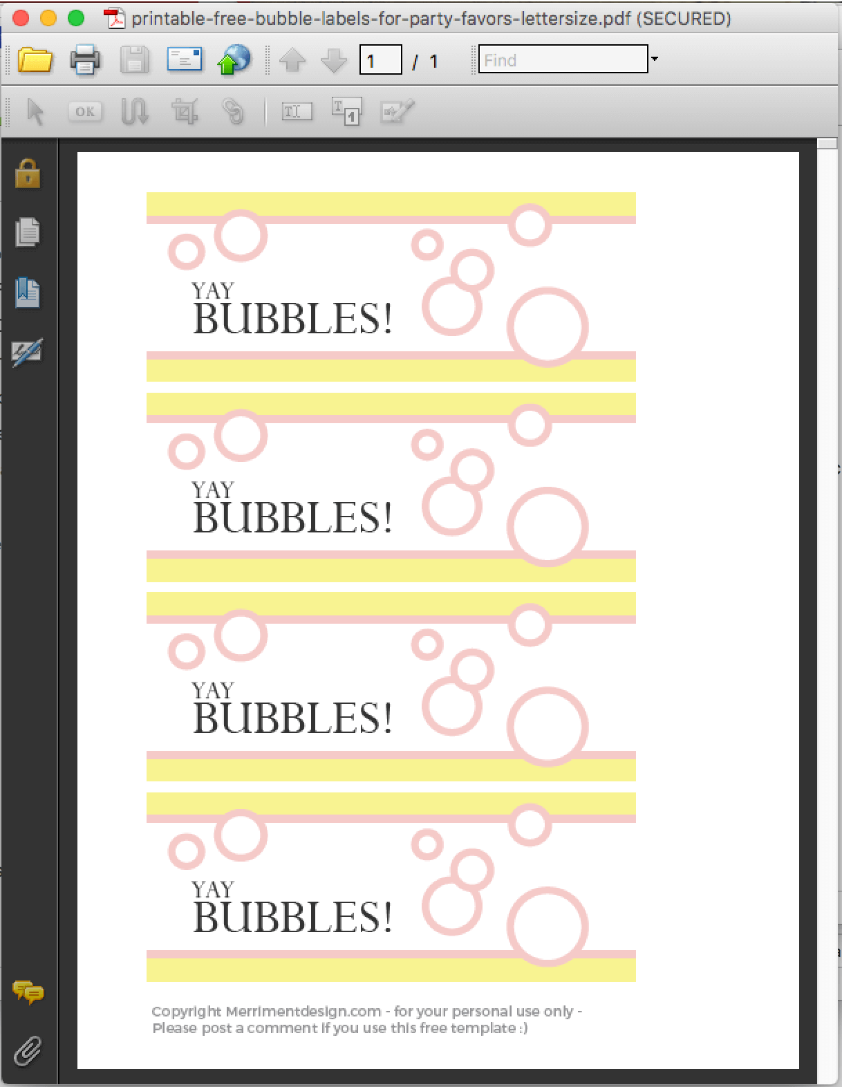 Printable Free Bubble Labels For Party Favors Merriment Design