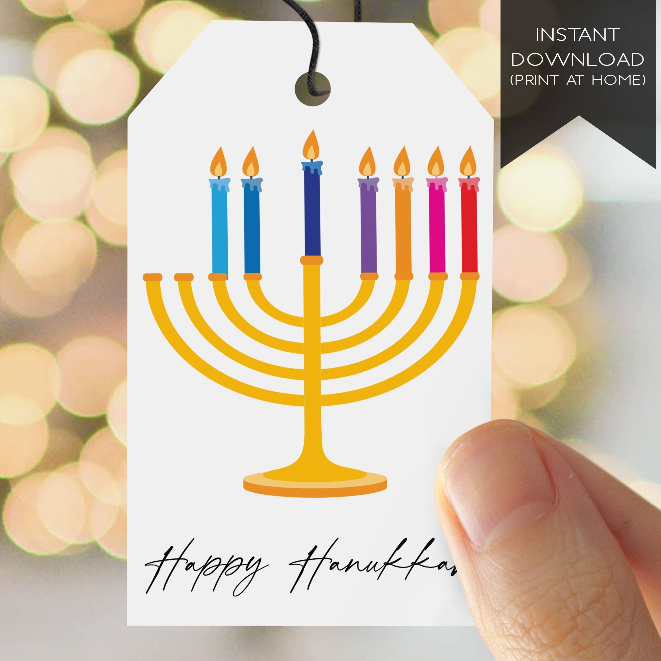 Printable Hanukkah Tags For All 8 Nights Of Hanukkah Digital Download Hanukkah Gift Tags Print At Home Kids Hanukkah Menorah Hang Tags Etsy