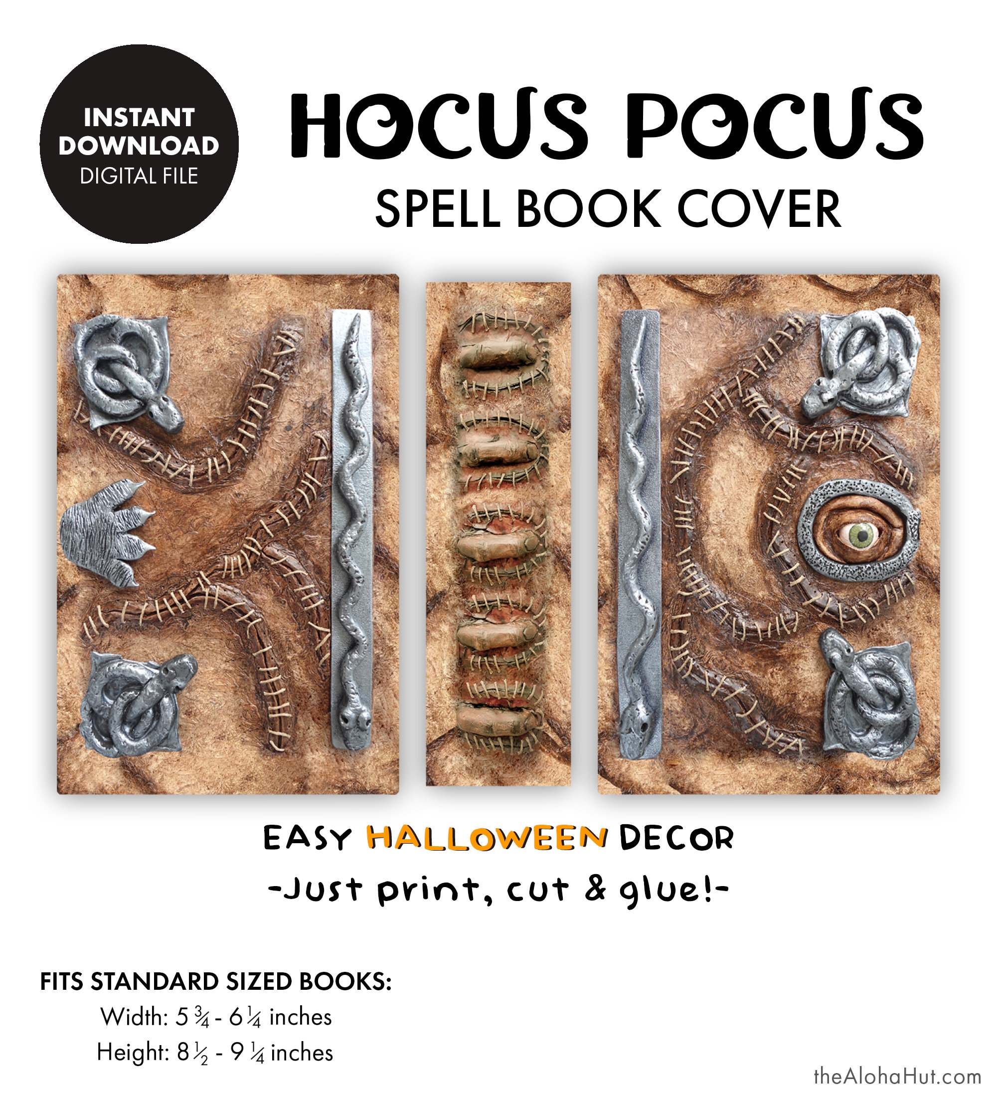 Printable HOCUS POCUS Spell Book Cover Halloween Decorations Decor Instant Digital Download Sanderson Sisters Spellbook Book Of Spells Witch Etsy