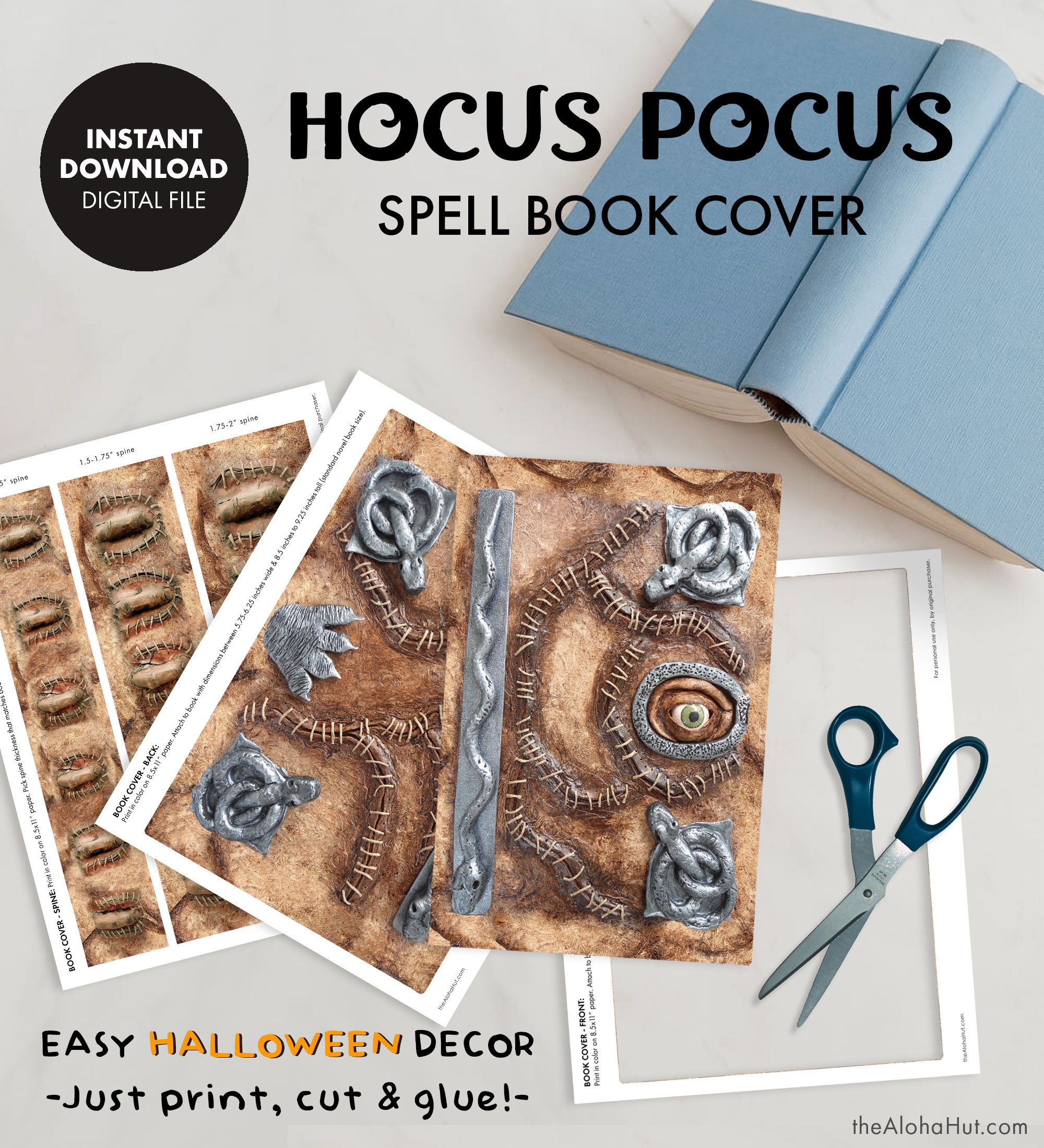 Printable HOCUS POCUS Spell Book Cover Halloween Decorations Decor Instant Digital Download Sanderson Sisters Spellbook Witchcraft Witch Etsy Hong Kong