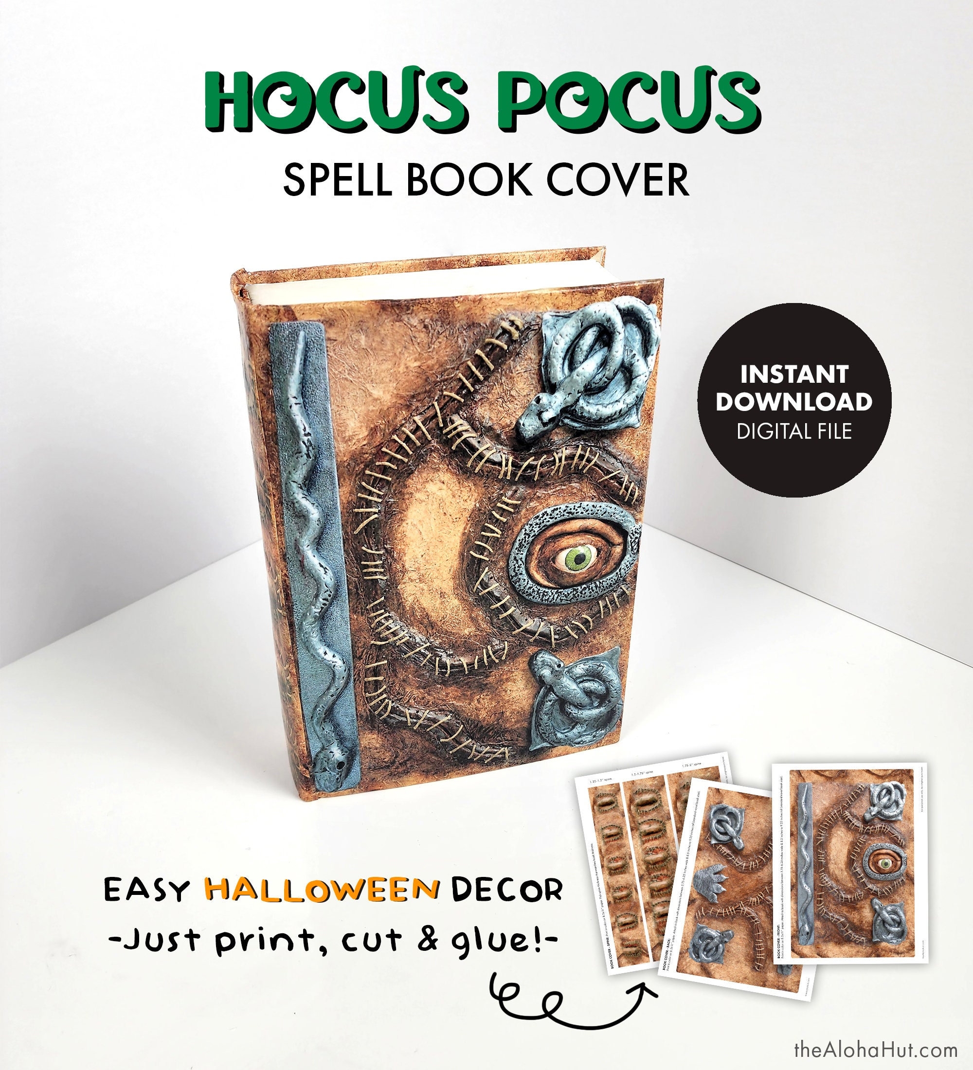 Printable HOCUS POCUS Spell Book Cover Halloween Decorations Decor Instant Digital Download Sanderson Sisters Spellbook Witchcraft Witch Etsy