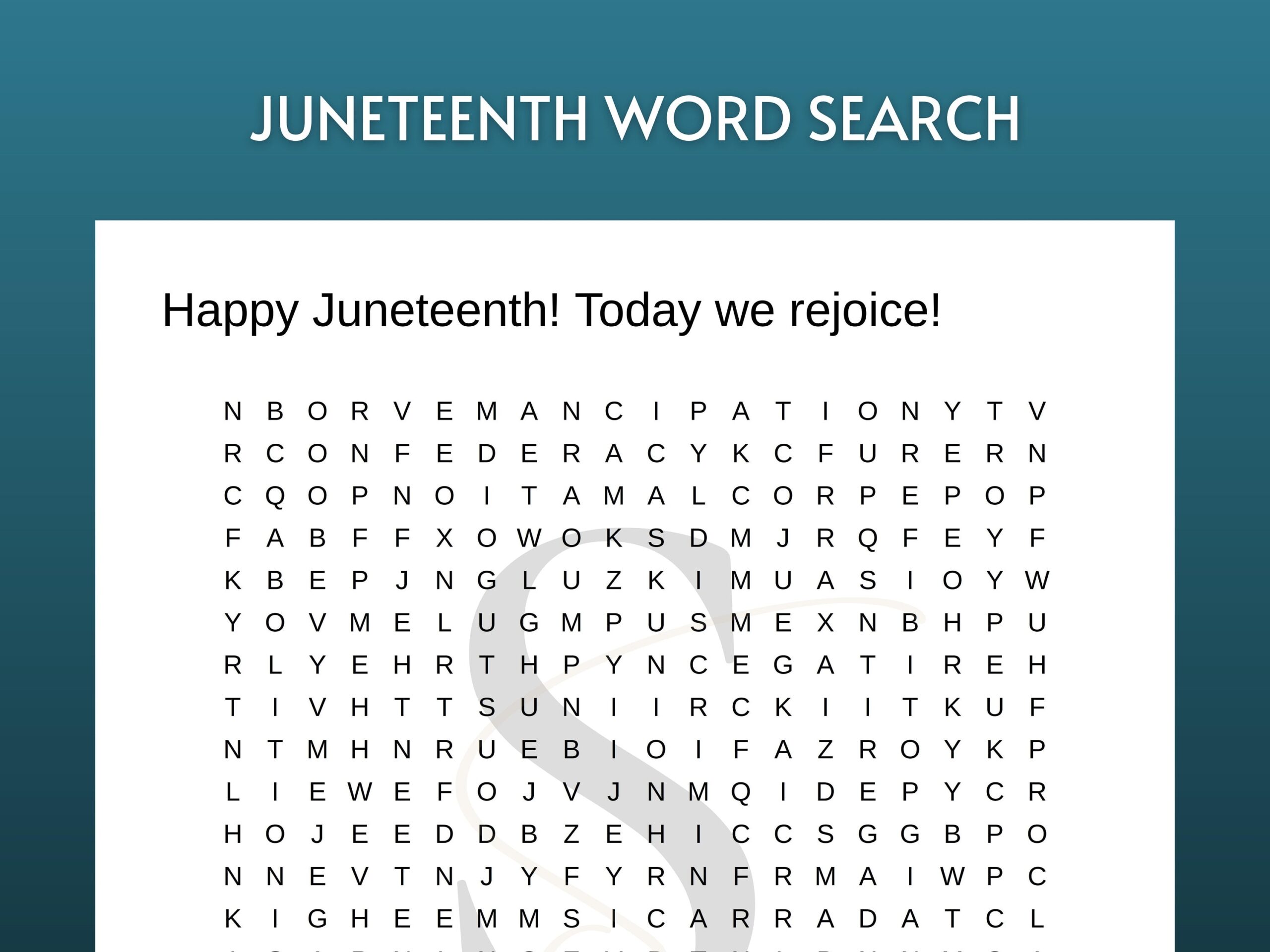 Printable Juneteenth Word Search Digital Download Black History Vocabulary Learning Instant Download Word Search Printable Handout PDF Etsy Sweden