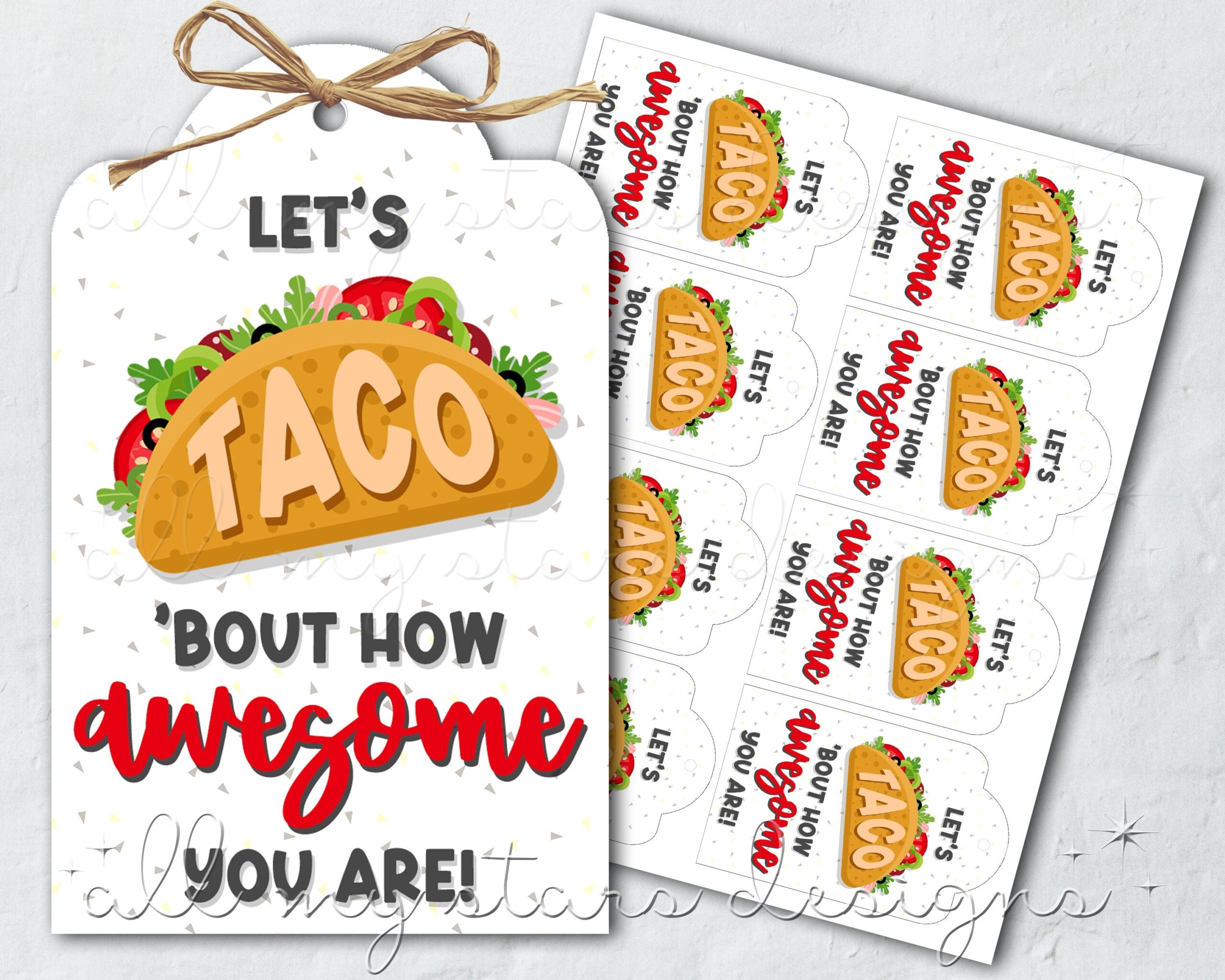 PRINTABLE Let s TACO bout How Awesome You Are Tag Instant Download Taco Thank You Teacher Staff Appreciation Cinco De Mayo Tag Etsy