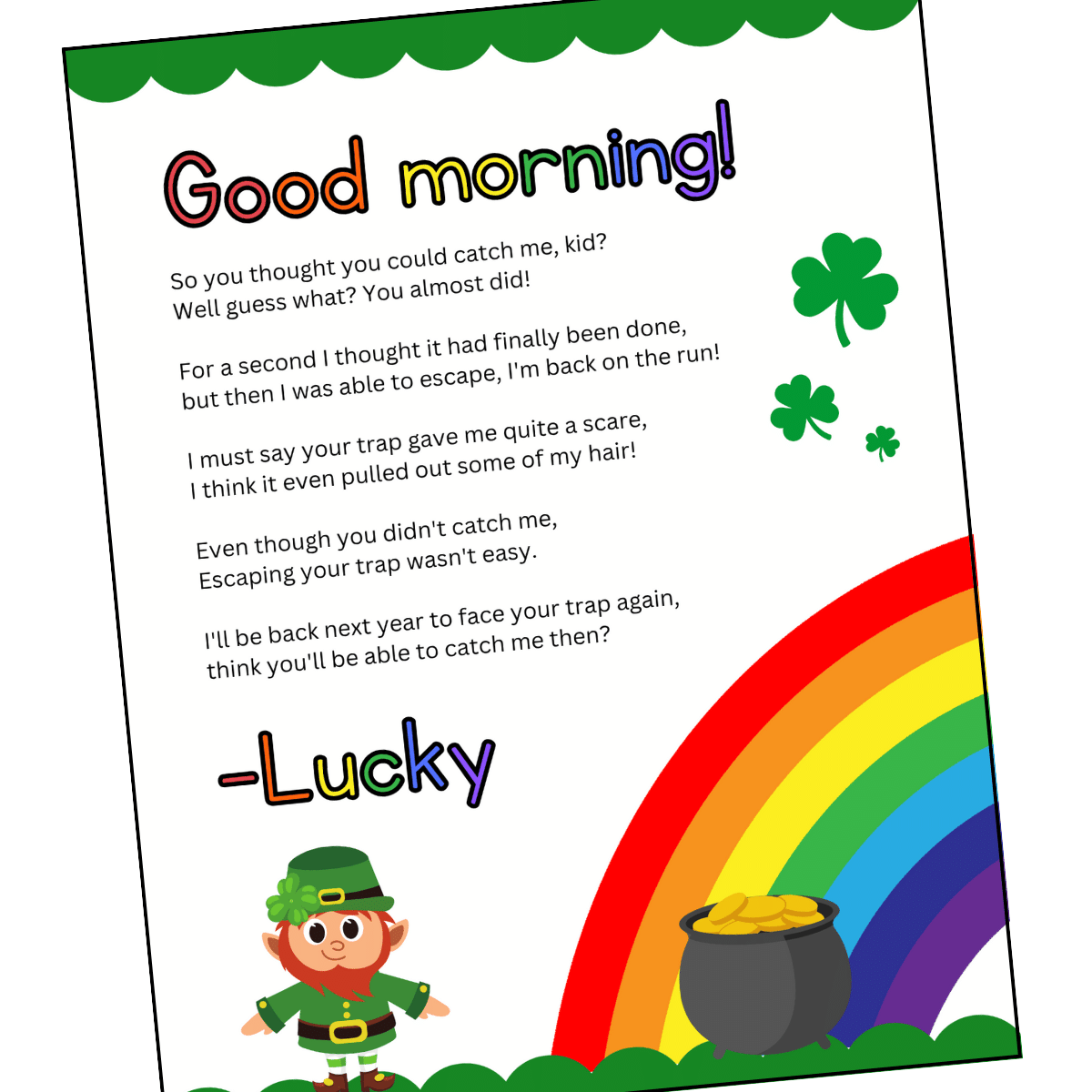 Printable Letter From The Leprechaun Templates Online
