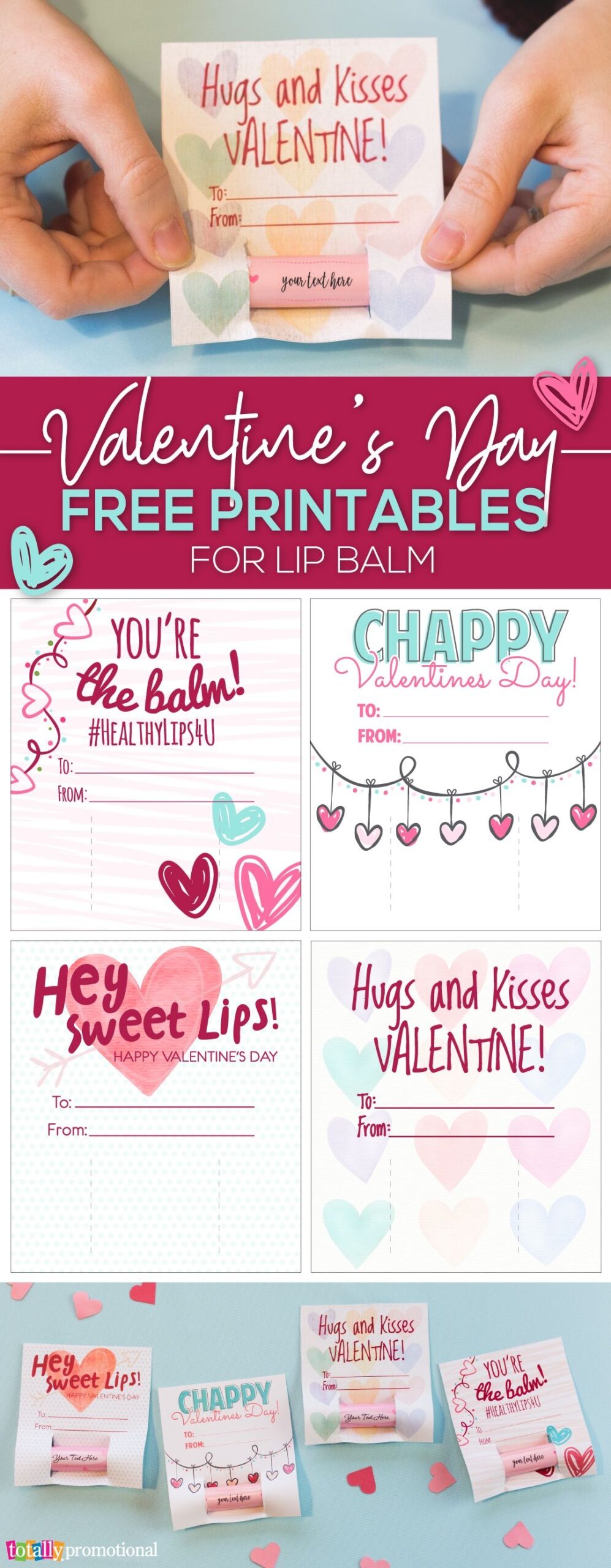 Printable Lip Balm Valentine Cards Create Your Lip Balm Valentines Valentines Cards Valentine s Day Printables Valentines For Kids