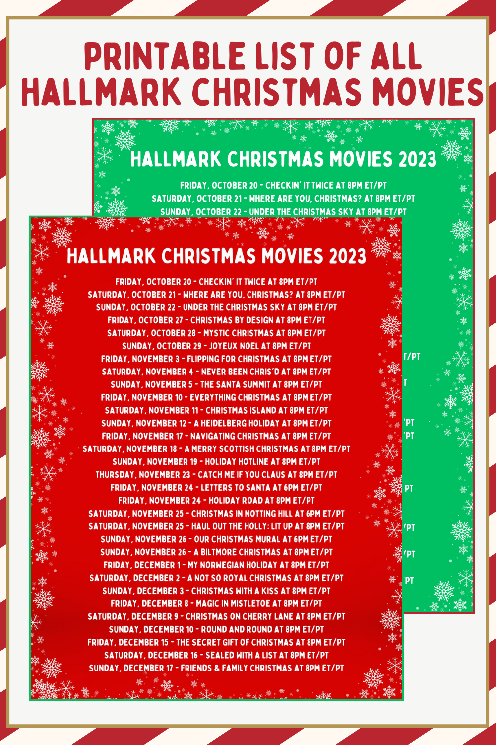 Printable List Of All Hallmark Christmas Movies 2023 A Sparkle Of Genius