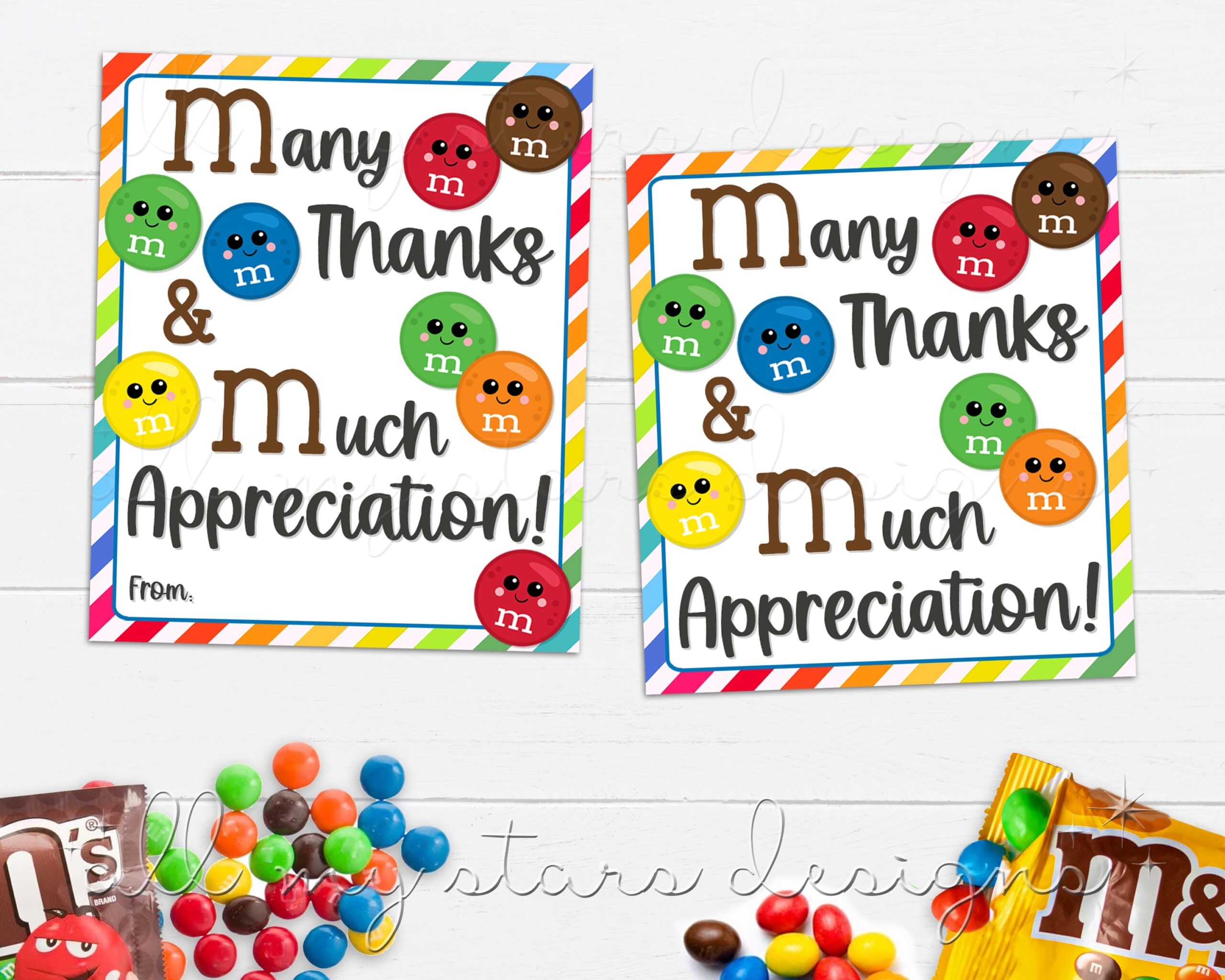 PRINTABLE Many Thanks And Much Appreciation M M Tag Instant Download Teacher Staff Employee Appreciation Week Thank You Candy Tag Etsy