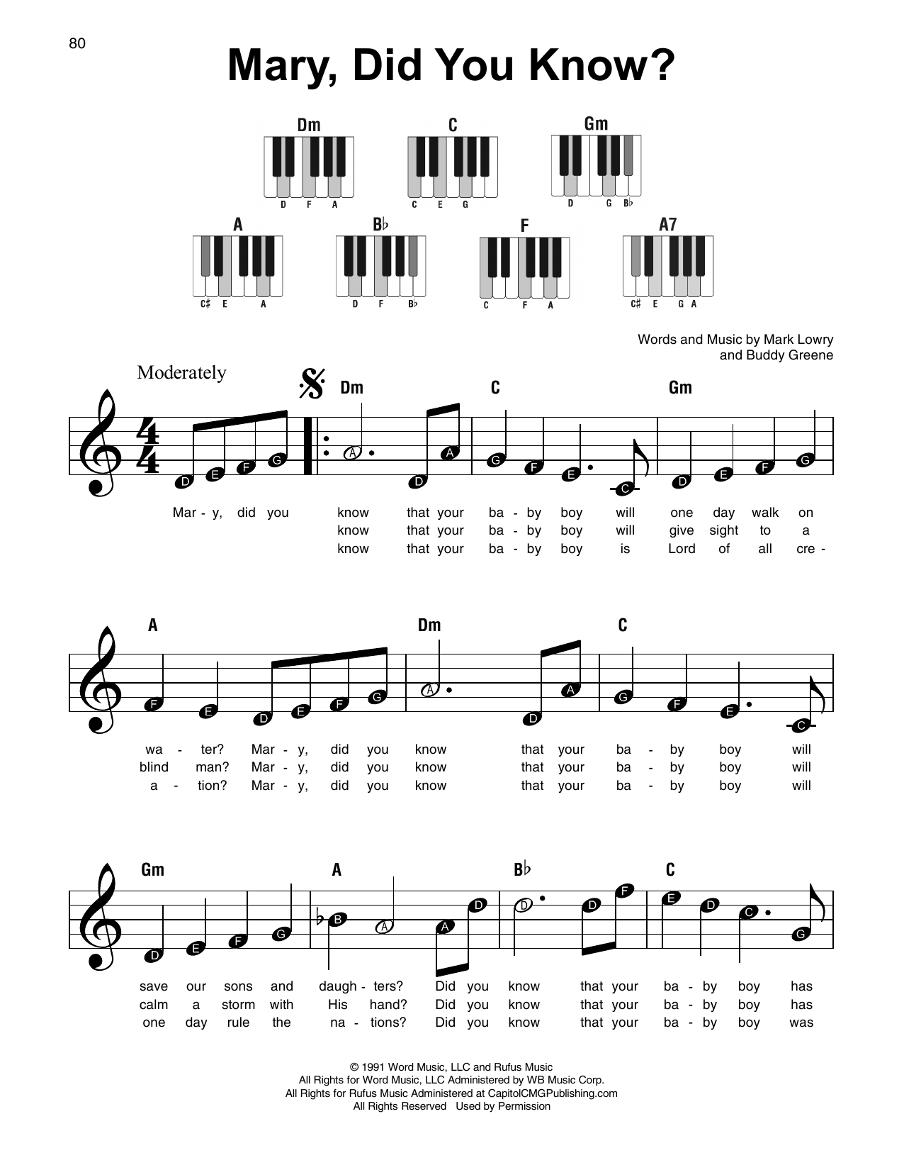 Printable Mary Did You Know Sheet Music Templates Online