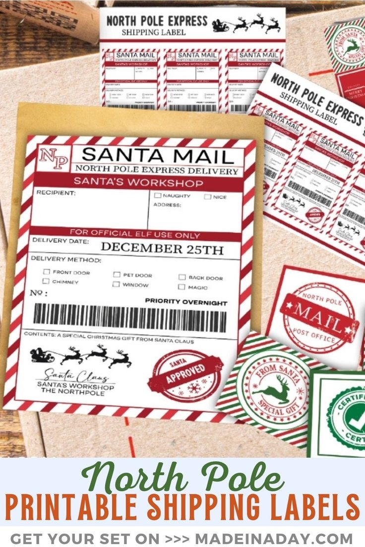 Printable North Pole Shipping Label Christmas Printable Labels North Pole Label Labels Printables Free Templates