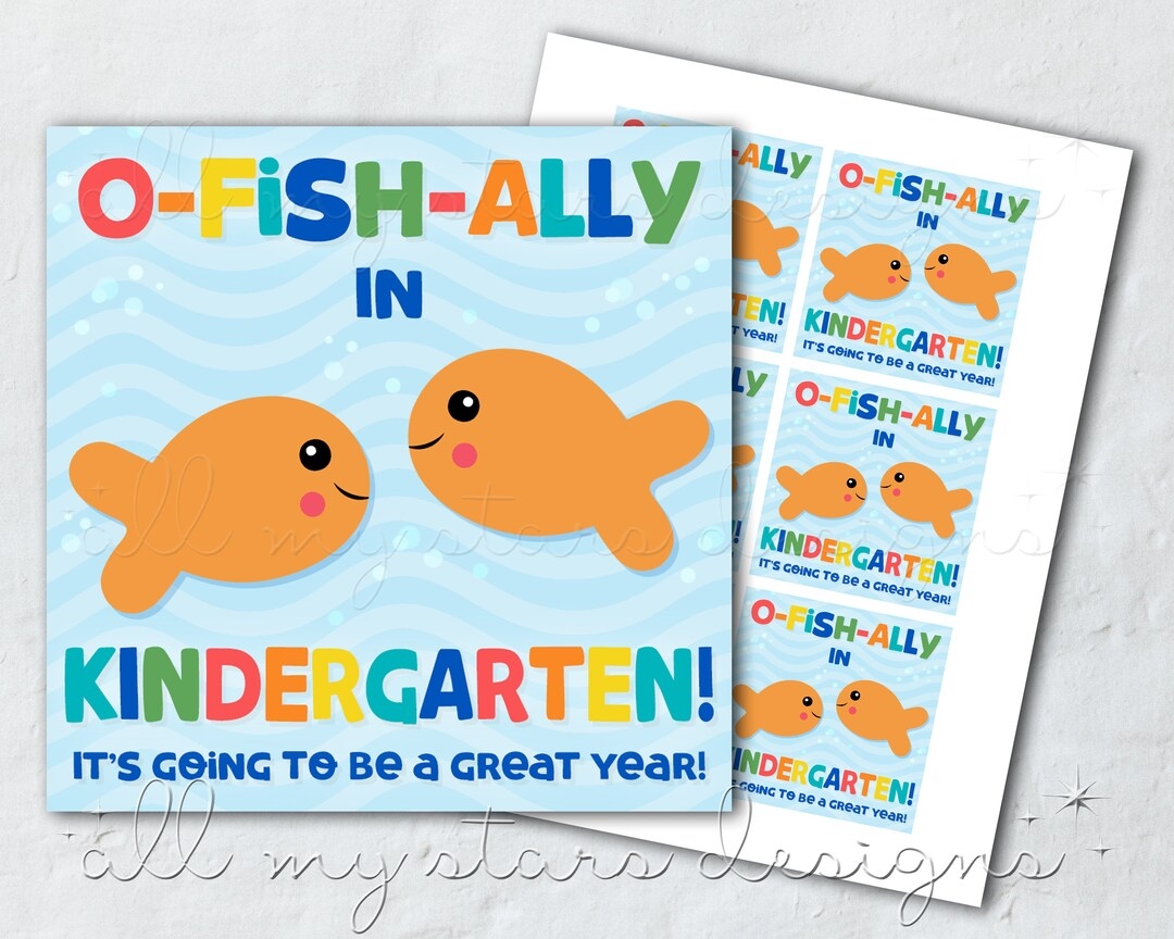 PRINTABLE O fish ally In KINDERGARTEN It s Going To Be A Great Year Tag Instant Download Cute Goldfish Treat Tag Back To School Tag Etsy