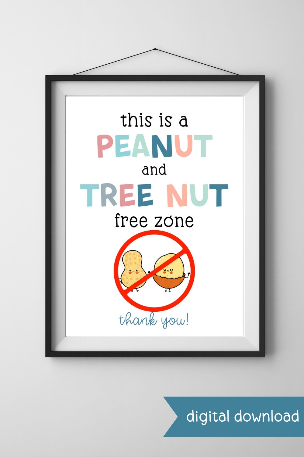 Printable Peanut And Tree Nut Free Zone Sign Food Allergy Sign Peanut And Tree Nut Allergy Sign For Classroom Food Allergy Awareness Etsy