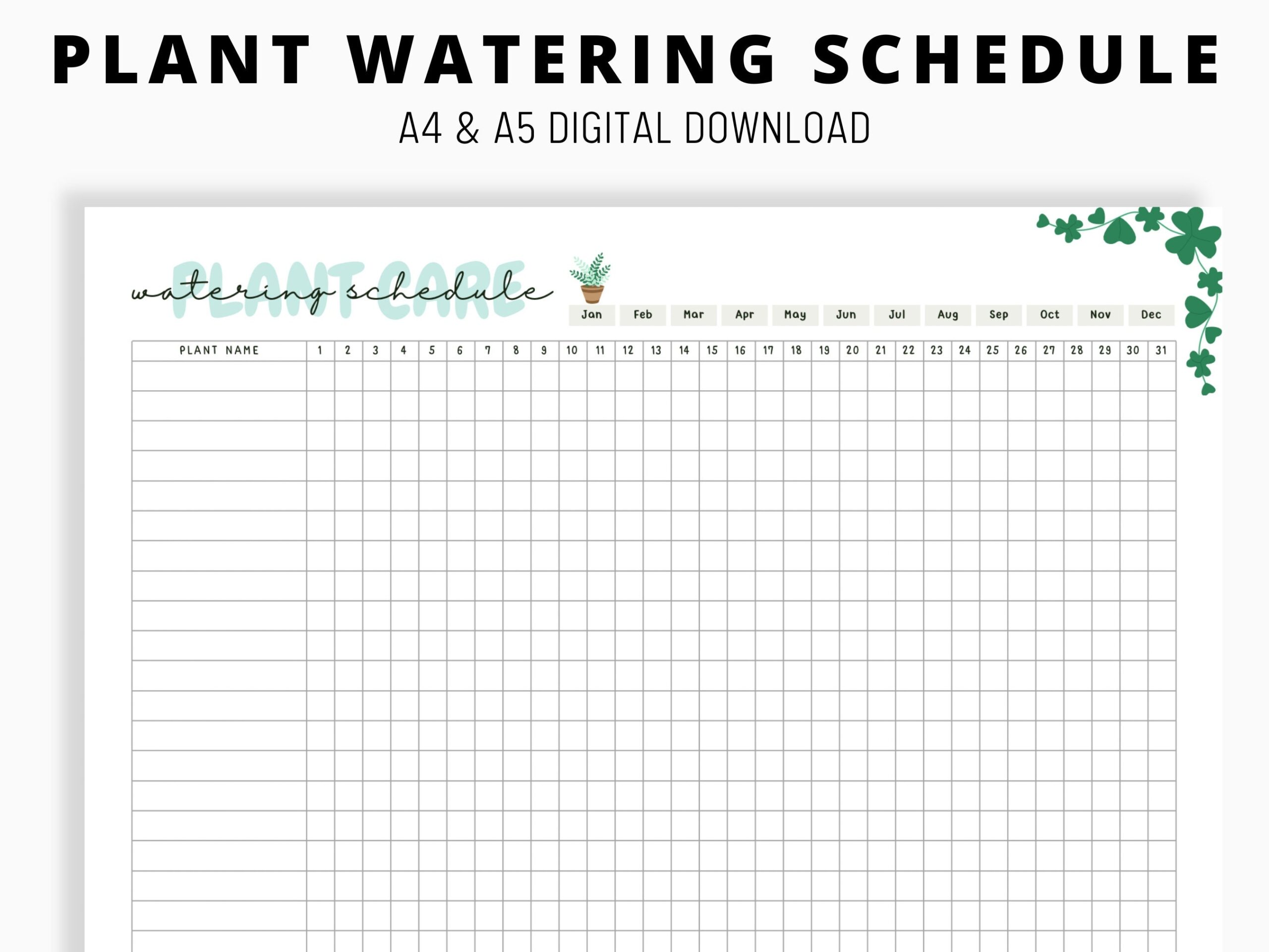 Printable Plant Watering Schedule Plant Care Tracker Plant Mom Planner Plant Log Garden Journal Plant Watering Tracker Plant Care PDF Etsy