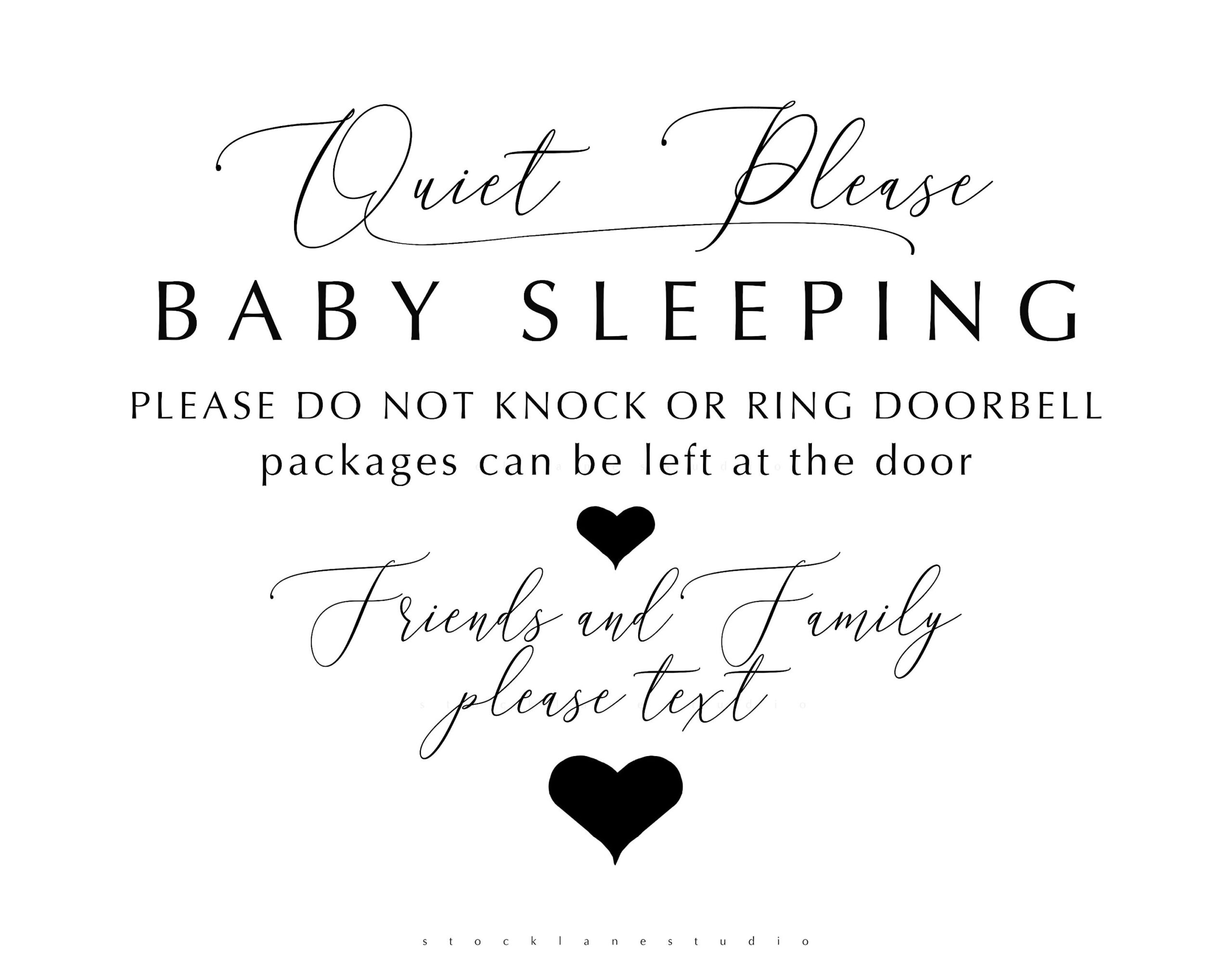 Baby Sleeping Sign Printable