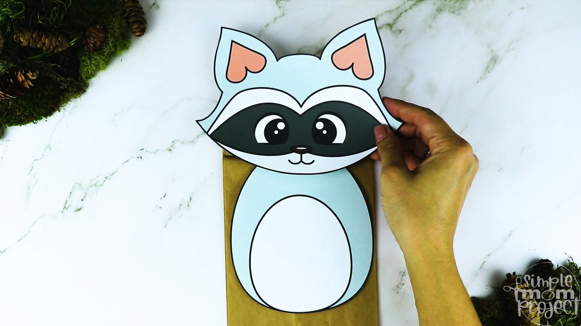 Printable Raccoon Paper Bag Puppet Template Simple Mom Project