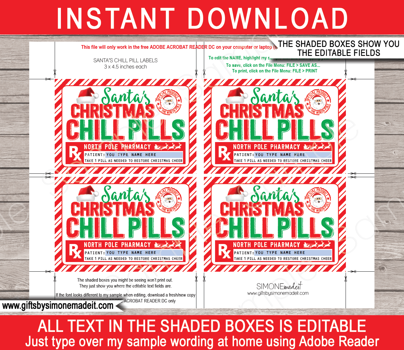 Free Printable Chill Pill Labels