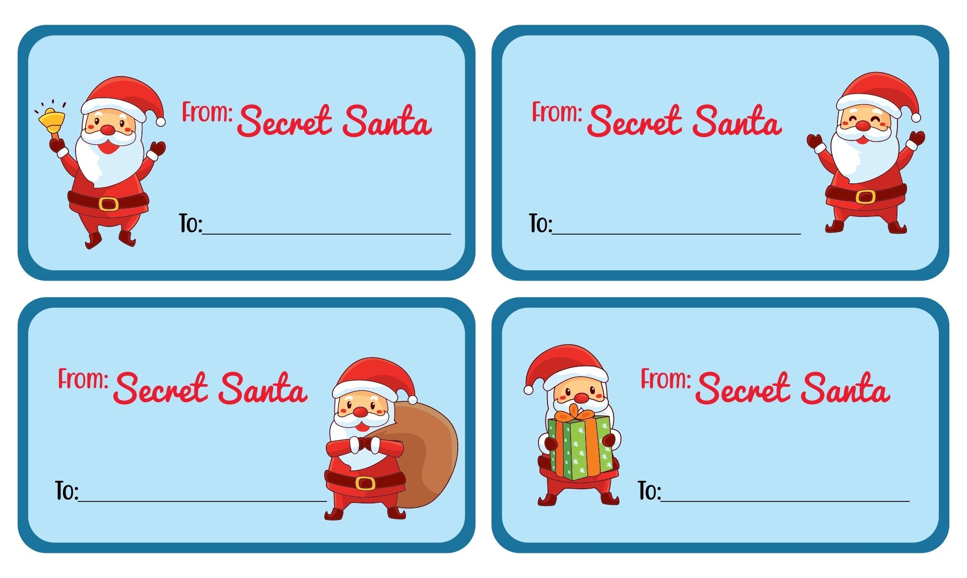 Printable Secret Santa Gift Tags Santa Gift Tags Santa Gift Tags Printable Secret Santa Gift Tags Printable