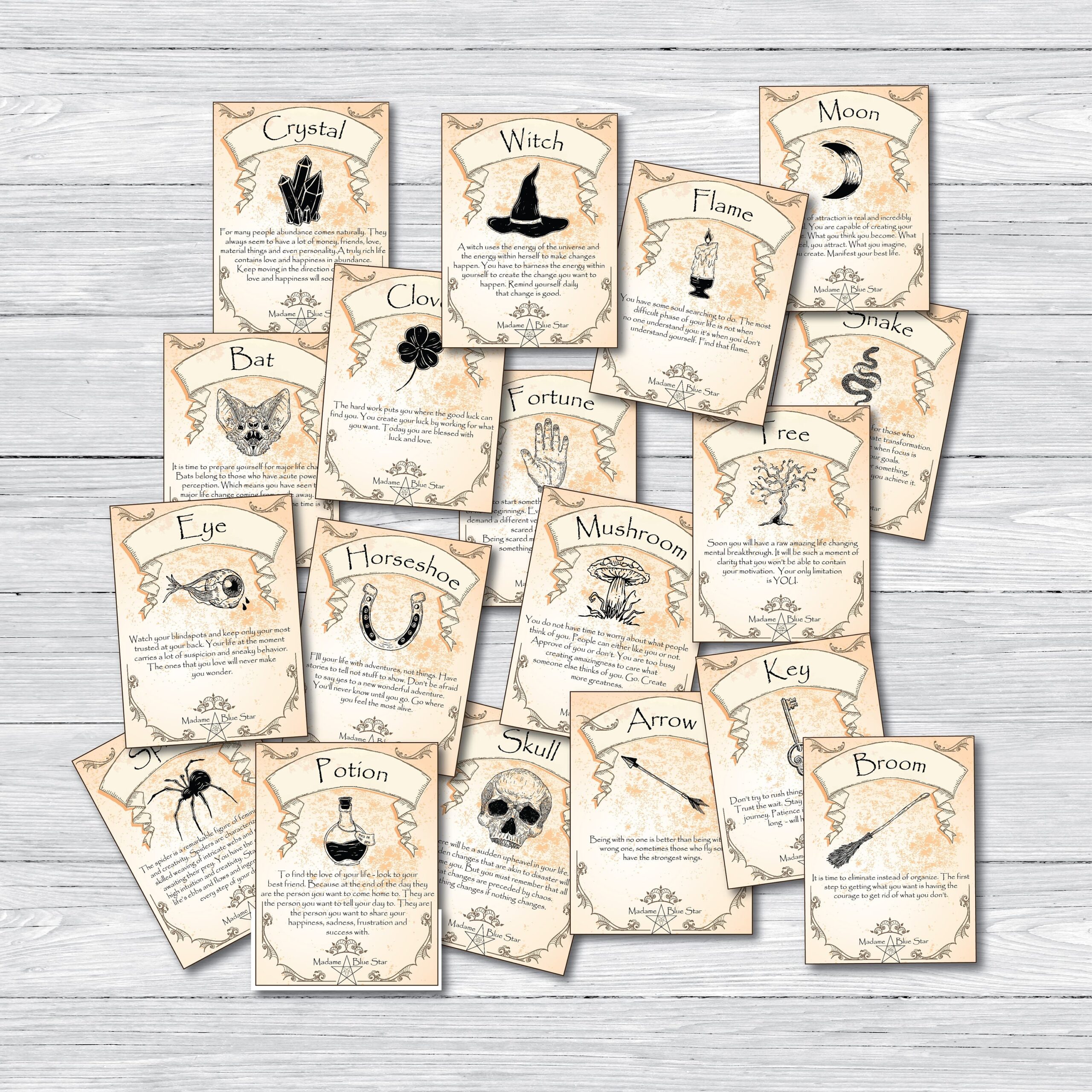 Printable Tarot Cards Printable Oracle Cards Halloween Tarot Cards Halloween Oracle Cards Novelty Tarot Cards Fortune Teller Cards Etsy