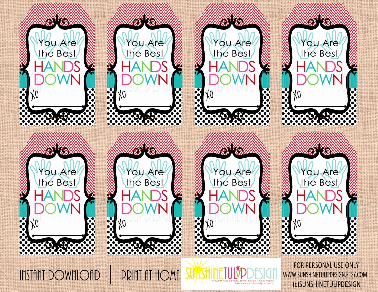 Printable You Are The Best HANDS DOWN Gift Tags Hand Lotion Gift Tags Hand Soap Gift Tags By SUNSHINETULIPDESIGN Etsy