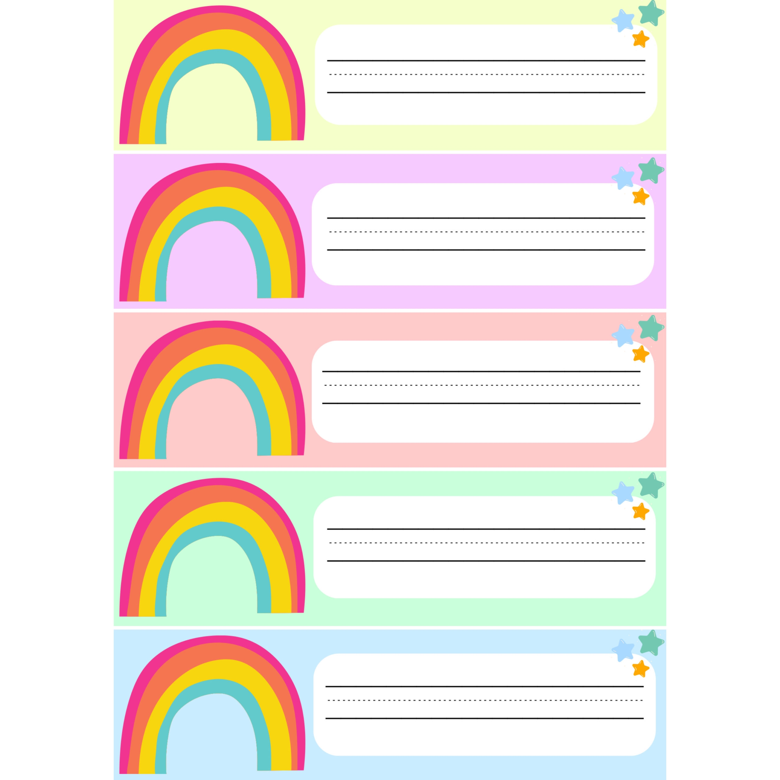 Rainbow Name Tags Free Printable