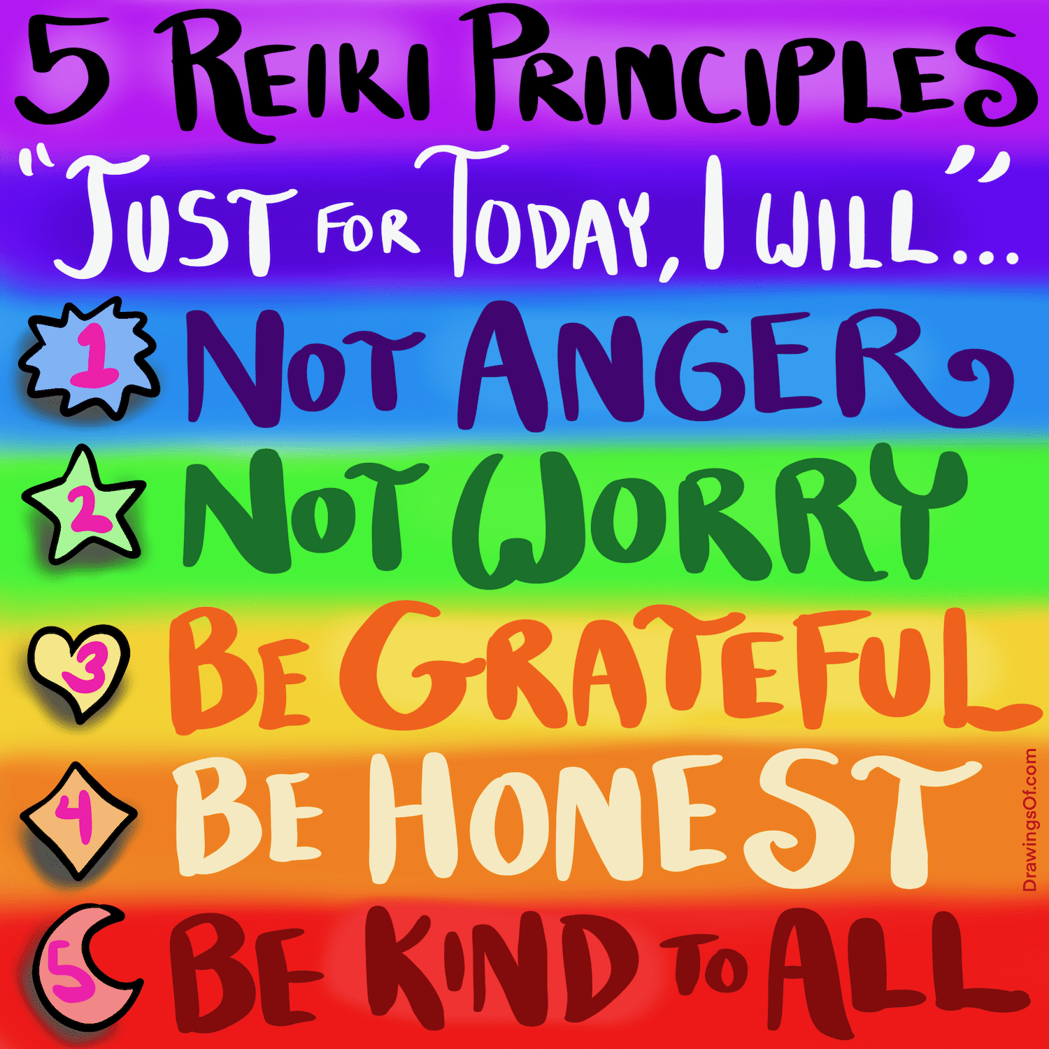 Reiki Principles How Do These 5 Help Drawings Of 
