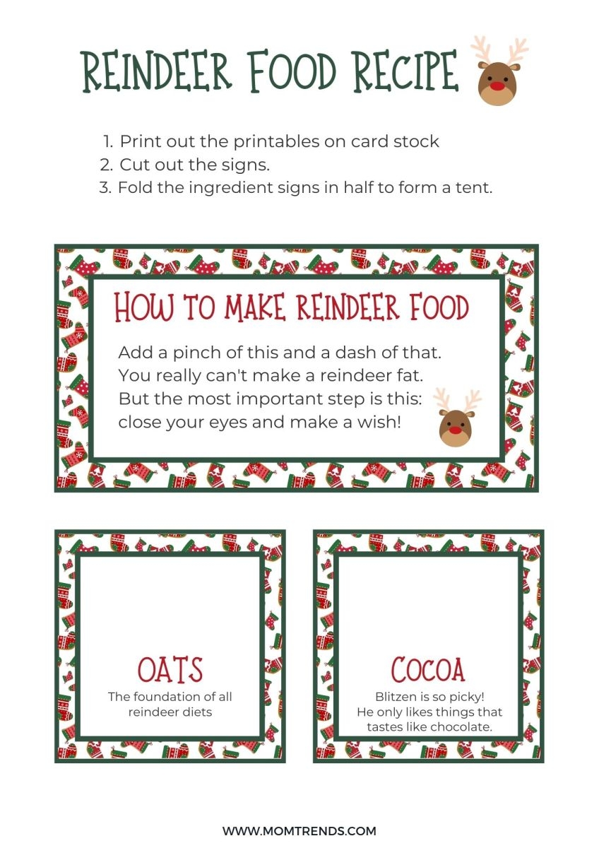Reindeer Food Free Printables MomTrends