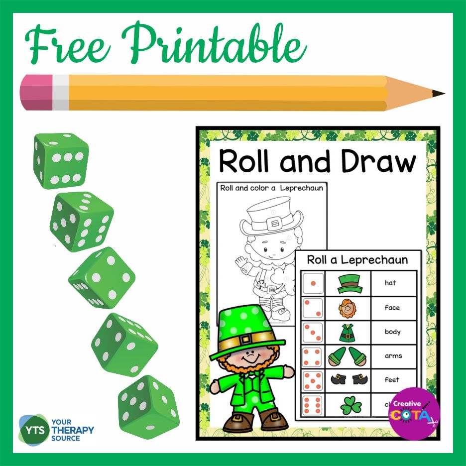 Roll A Leprechaun Free Printable Your Therapy Source