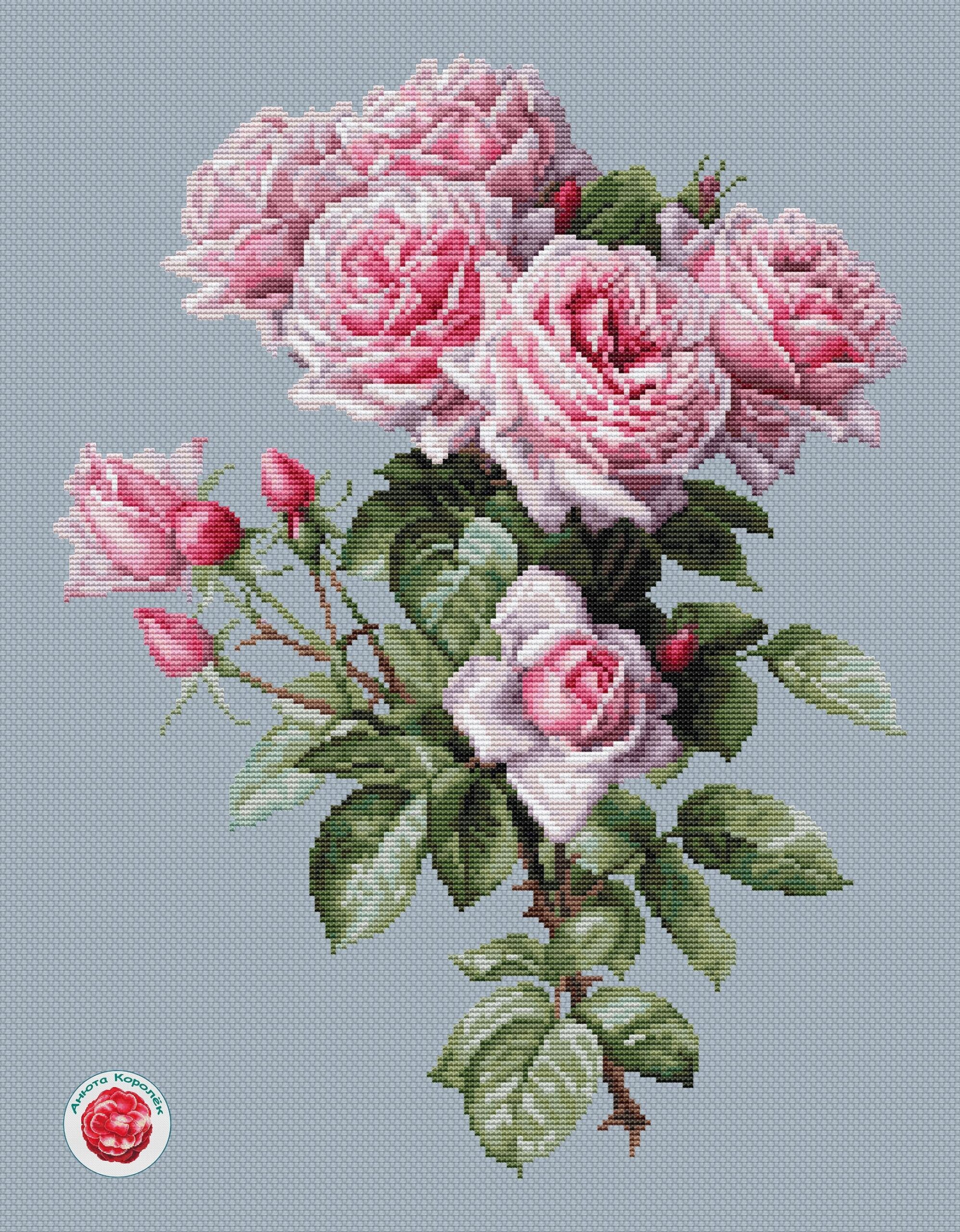 Printable Rose Cross Stitch Pattern