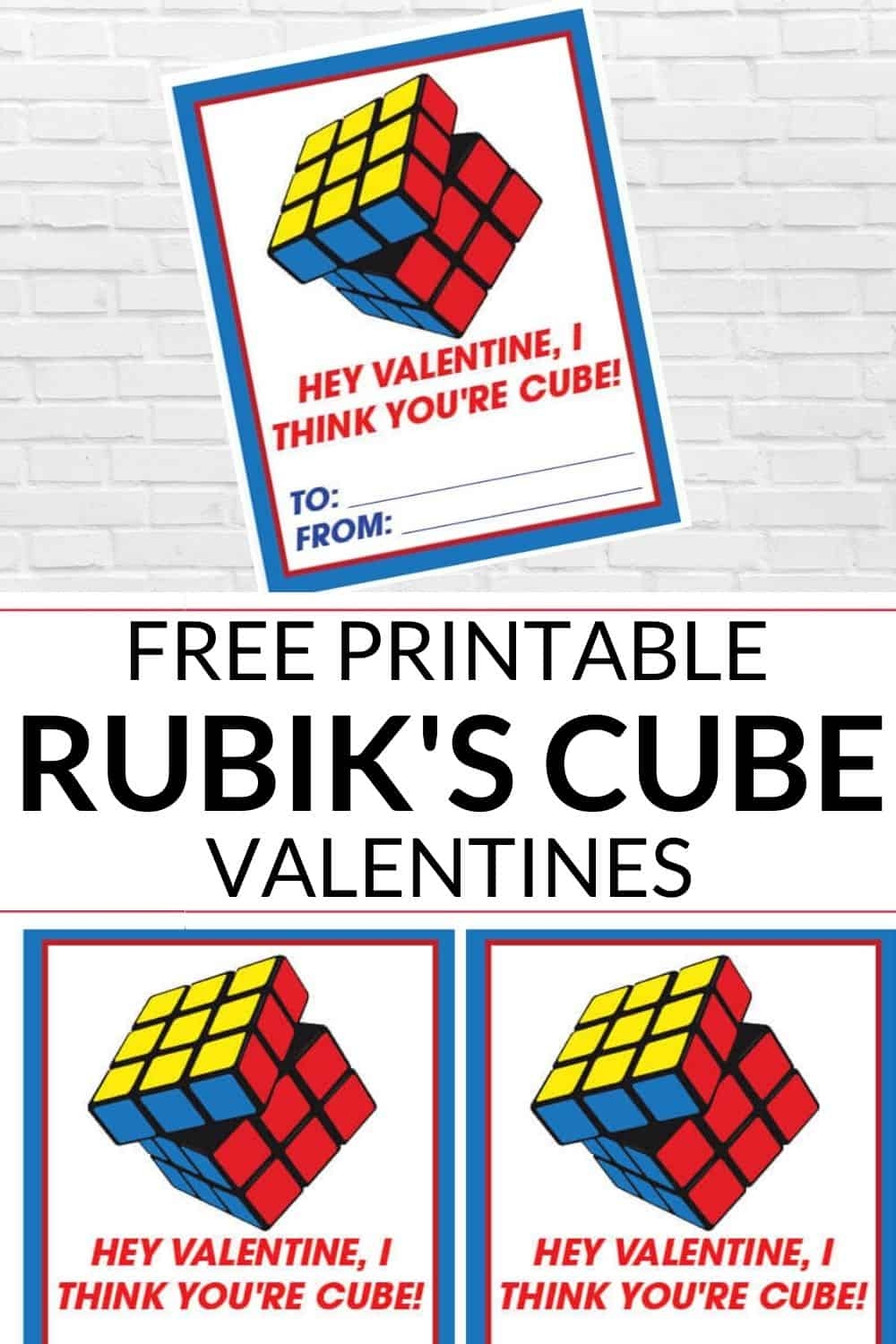 Rubik s Cube Valentines Cards Printable It Is A Keeper