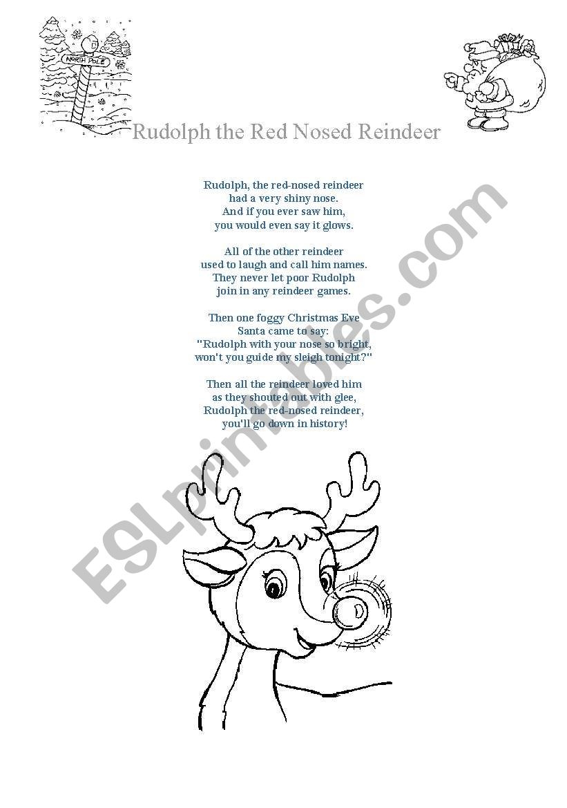 Printable Rudolph The Red Nosed Reindeer Lyrics