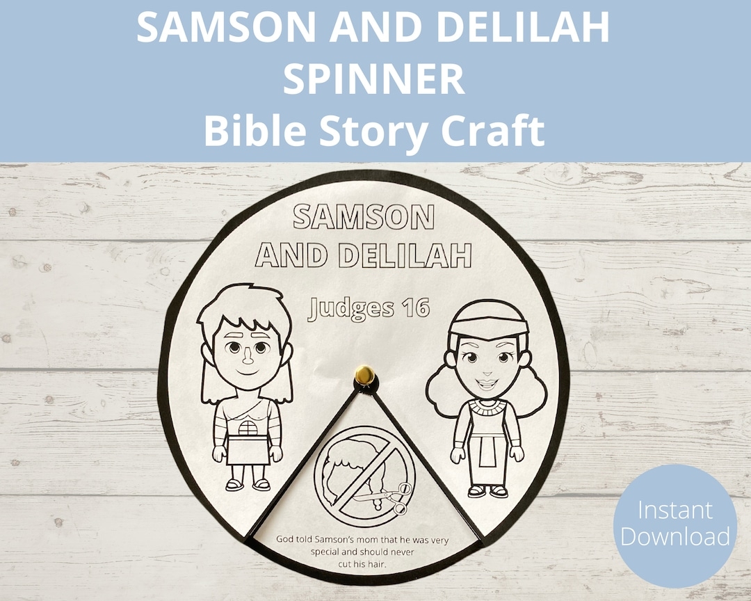 Samson And Delilah Samson Bible Craft Sunday School Activities Kids Bible Craft Homeschool Bible Worksheets Bible Story Printable Etsy