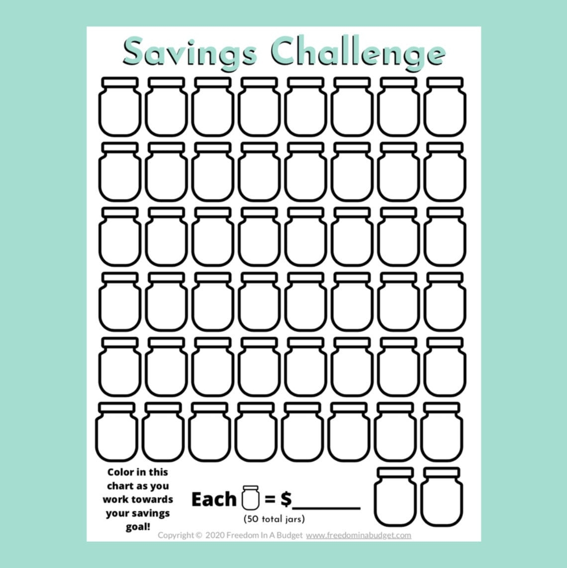 Savings Challenge Printable Savings Challenge Tracker PDF Etsy