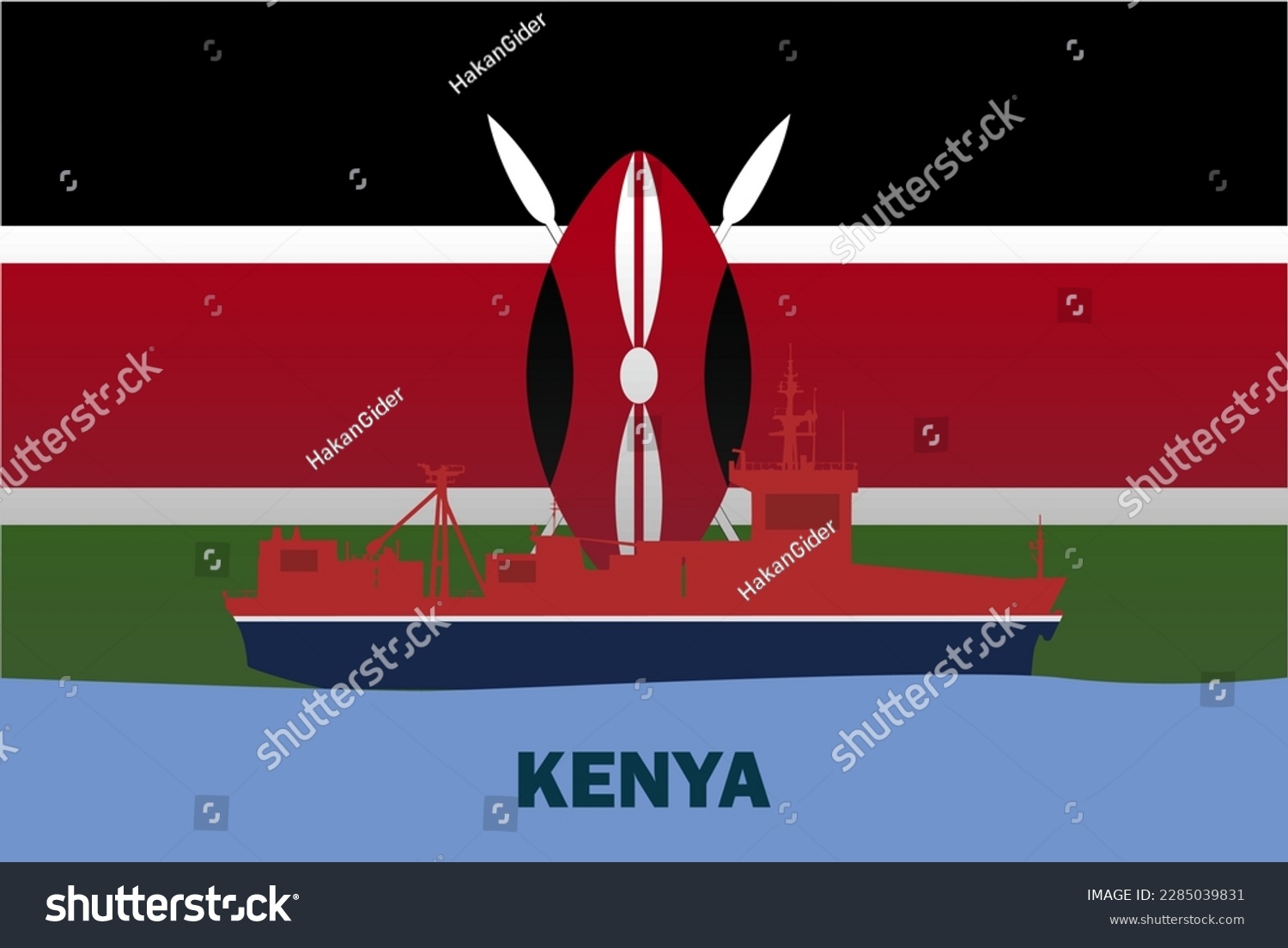 Sea Transport Kenya Flag Bulk Carrier Stock Vector Royalty Free 2285039831 Shutterstock