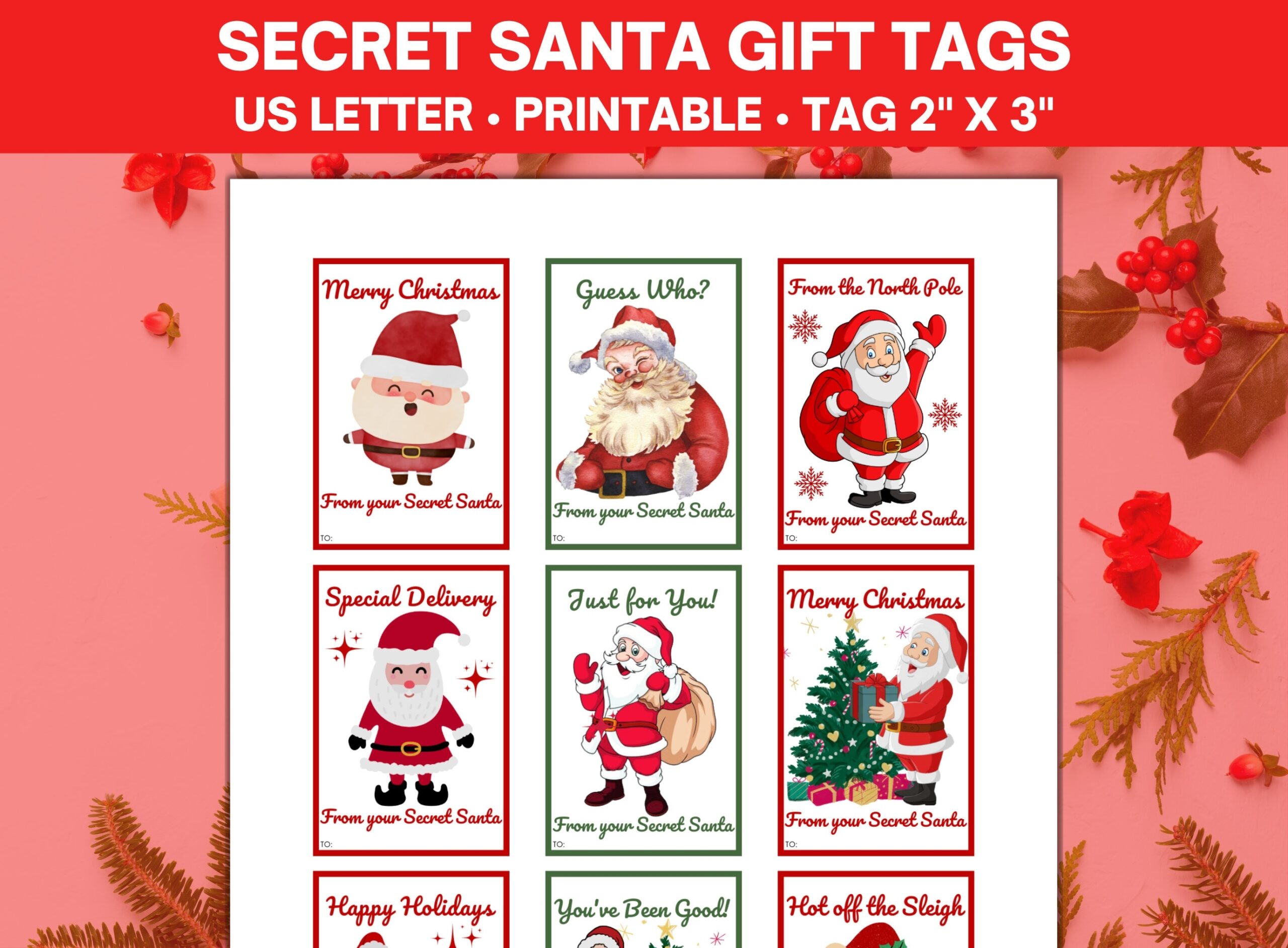 Printable Secret Santa Labels