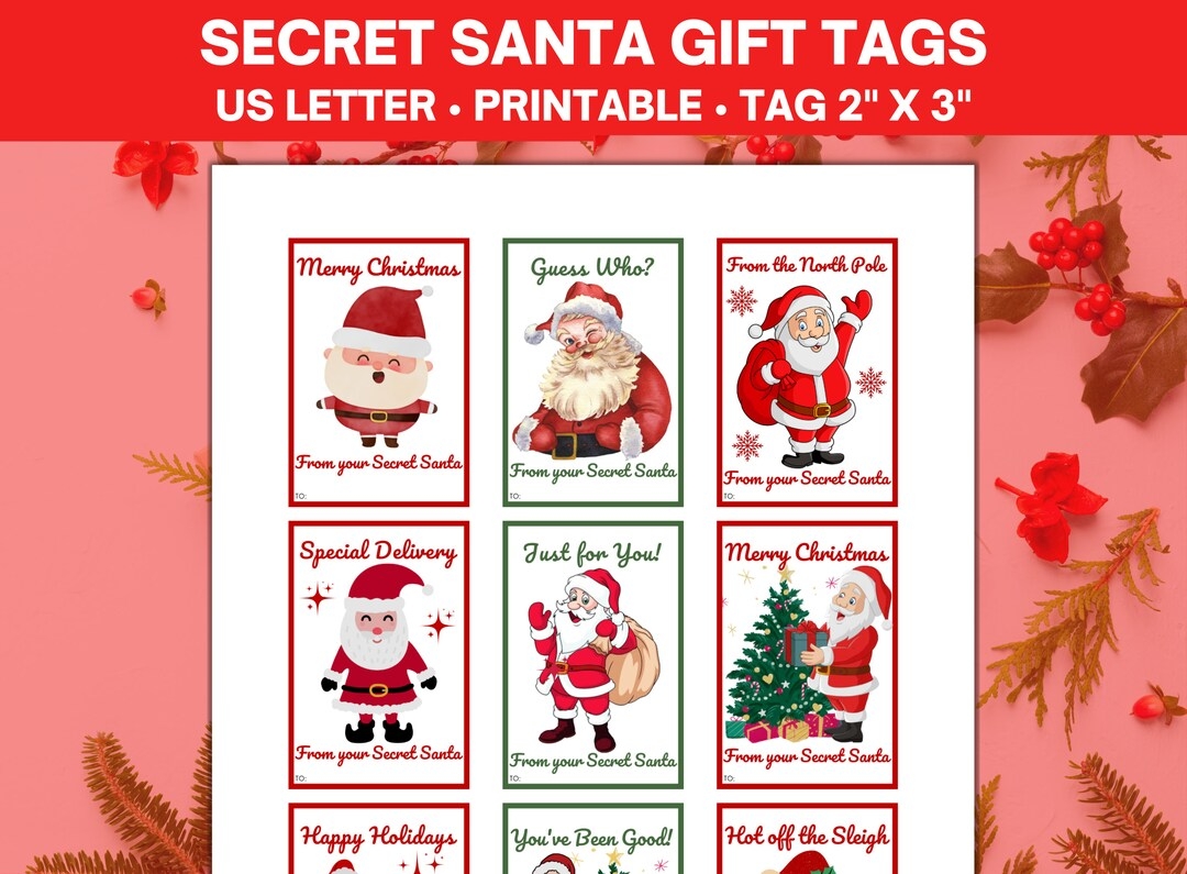 Secret Santa Gift Tags Printable From Santa Gift Tags Santa Gift Tag Printable Gift Tags Christmas Gift Tags Gift Tag Pdf Christmas Etsy