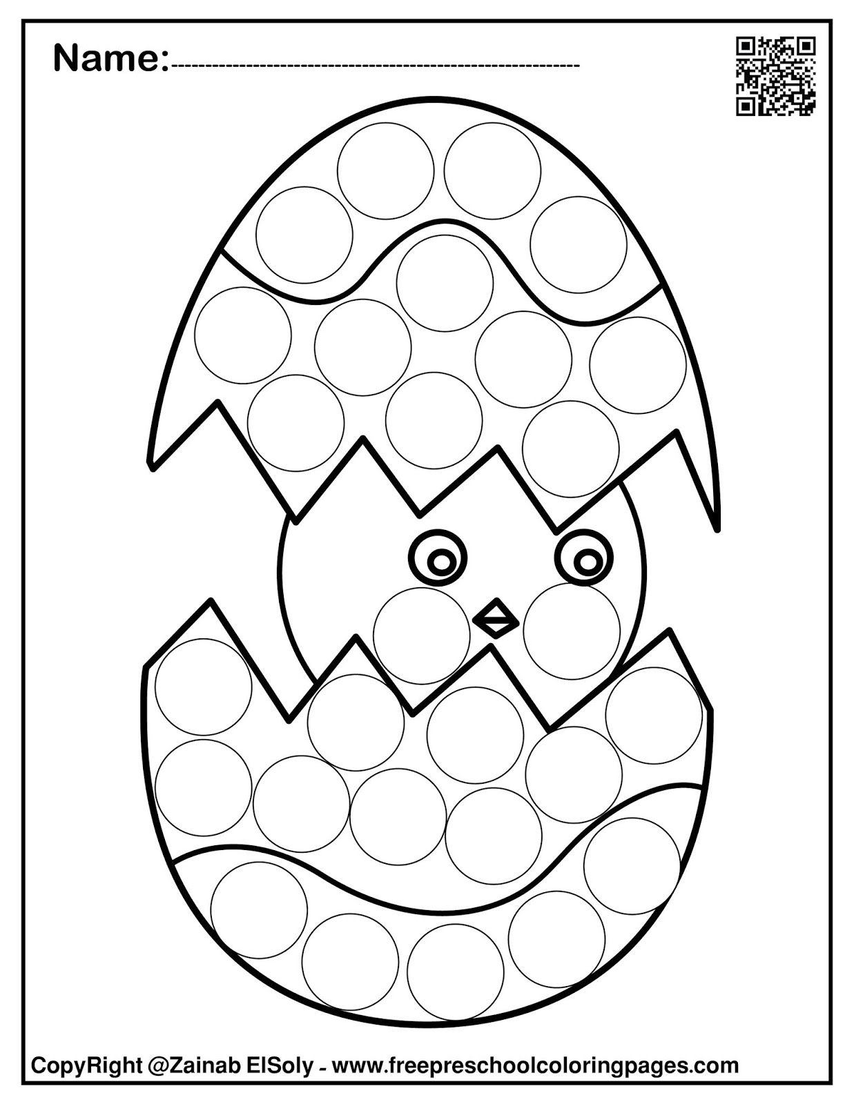 Set Of Spring Dot Marker Free Coloring Pages