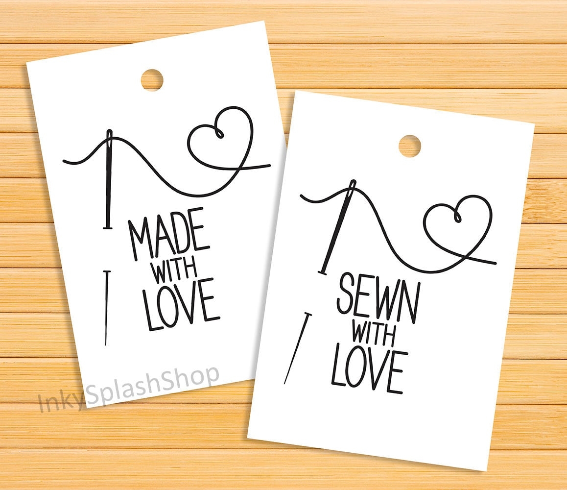 Sewn With Love Tags Printable Made With Love Product Tags Gift Tags For Handmade Items Business Tags For Sewing Crochet Quilt Packaging Etsy