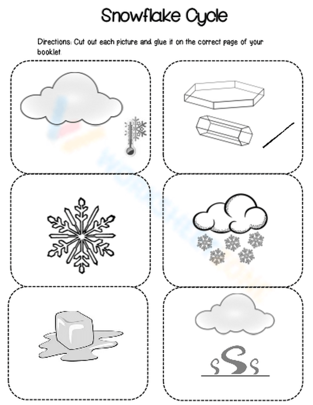 Life Cycle Of A Snowflake Free Printable