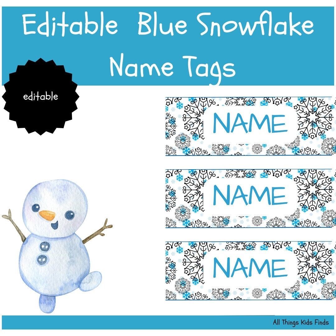 Free Printable Snowflake Name Tags
