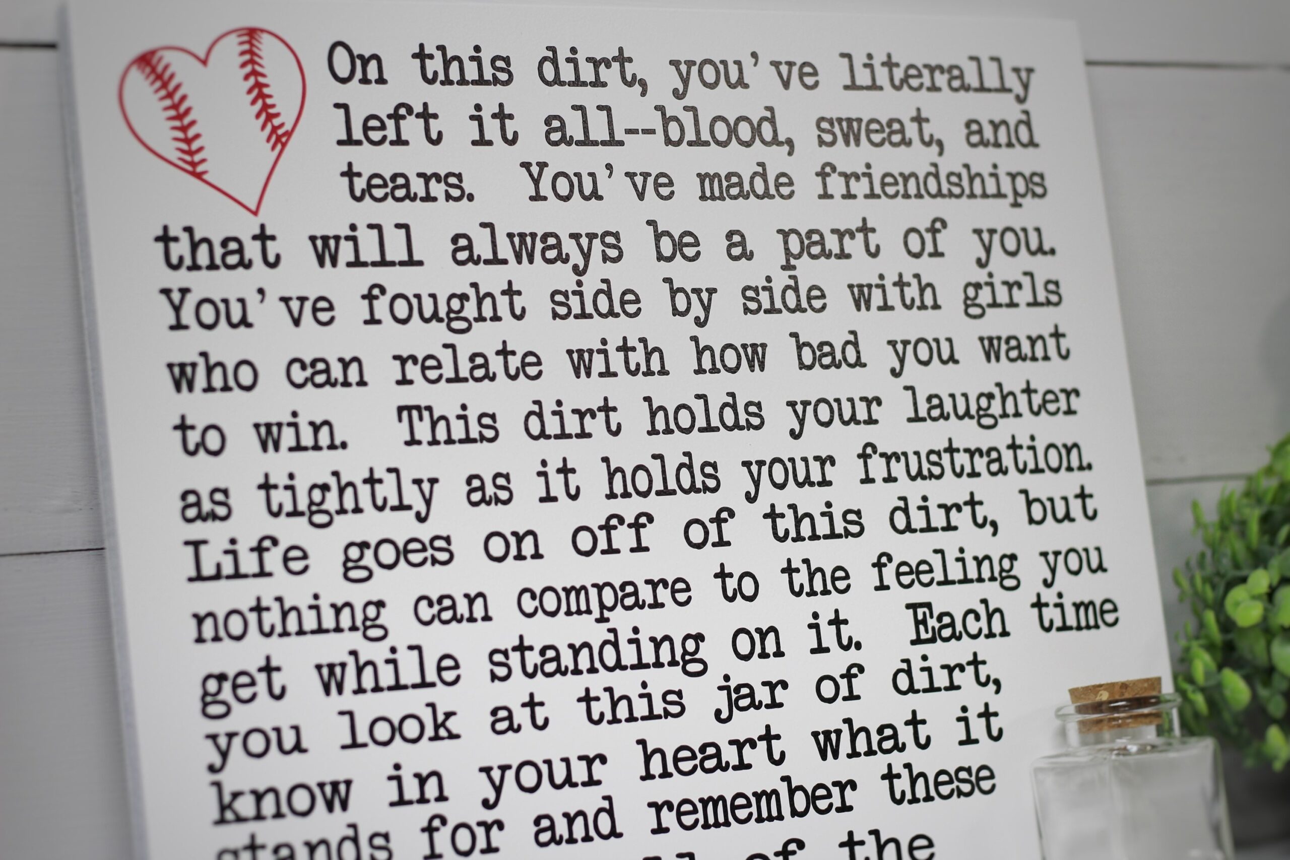 Softball Dirt Poem Printable