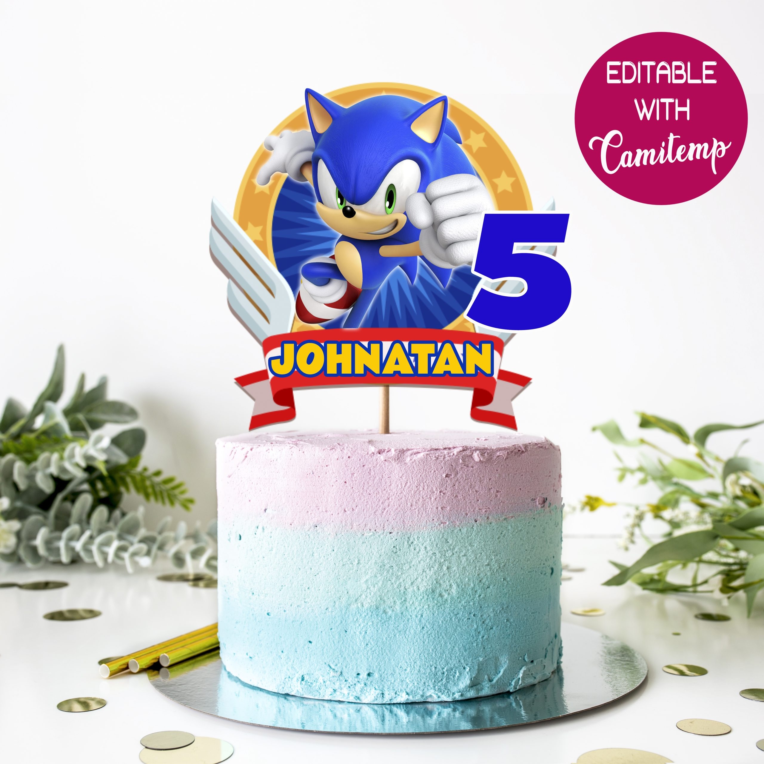 SONIC CAKE TOPPER Cami Templates