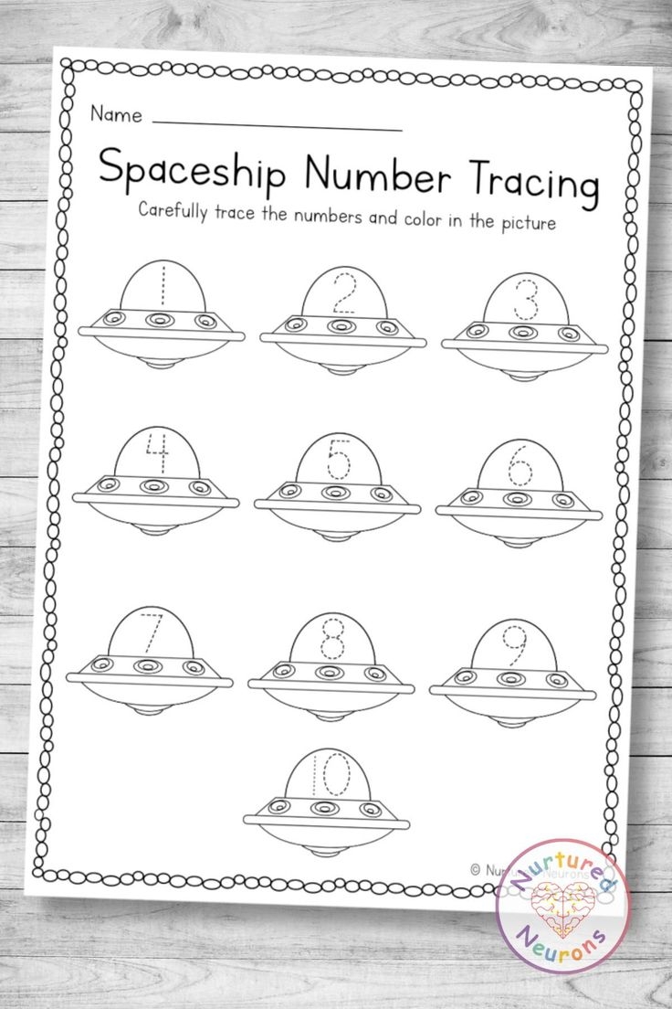 Spaceship Number Tracing Worksheet 1 10 Improve Number Formation