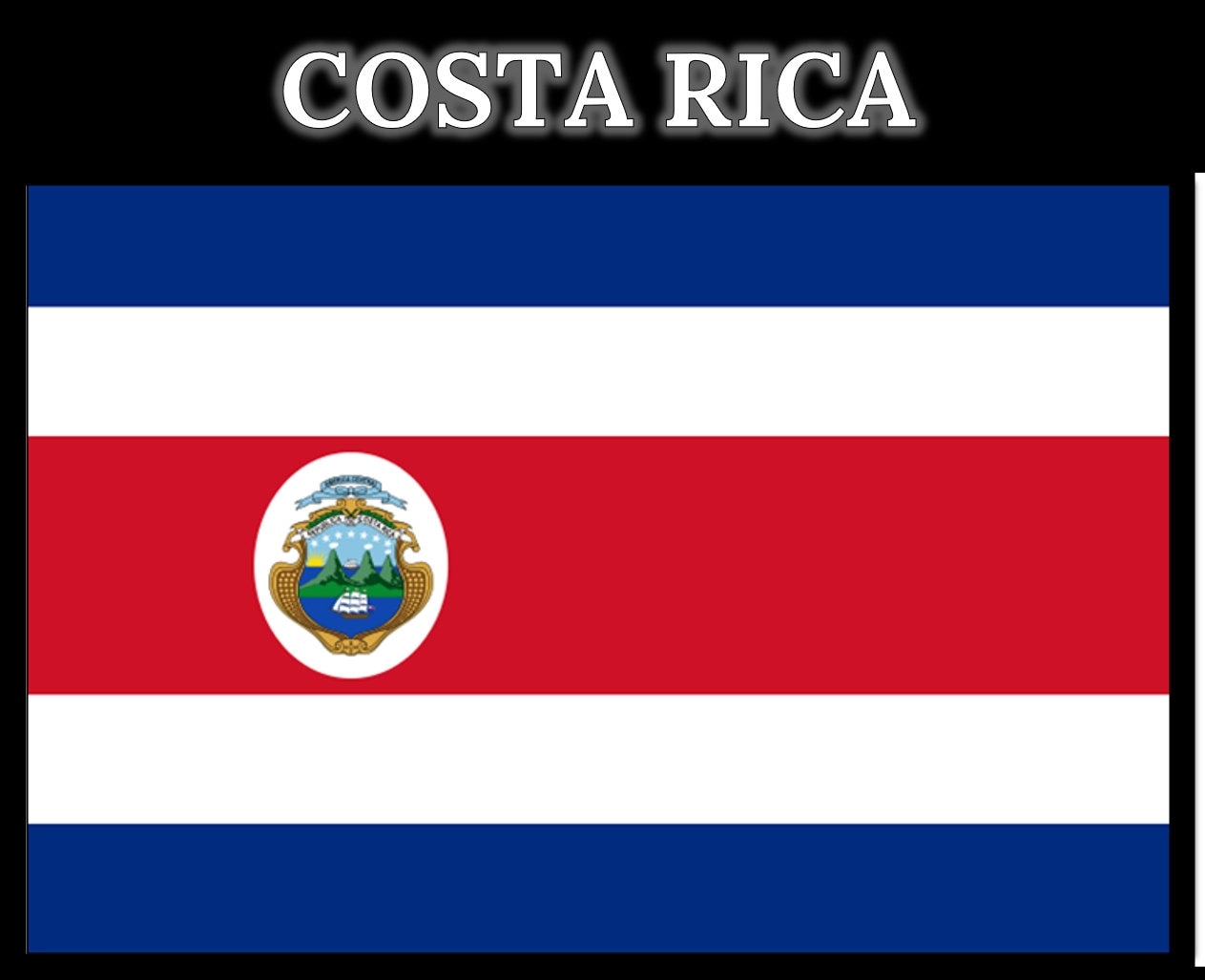 Printable Costa Rican Flag