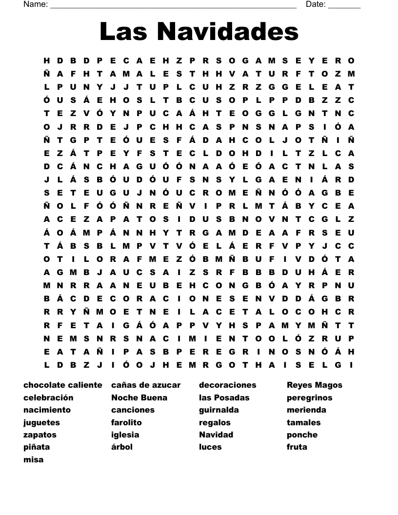 Spanish Word Search WordMint